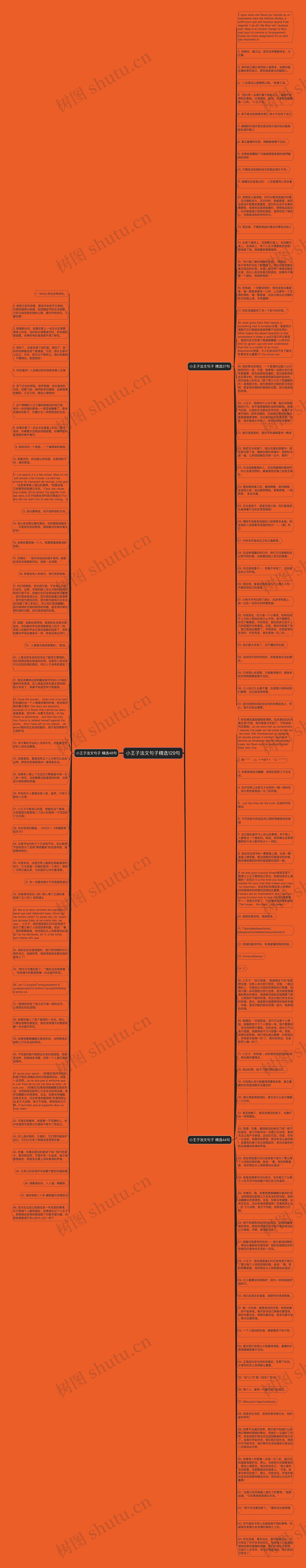 小王子法文句子精选129句思维导图高清图 小王子法文句子精选129句思维导图