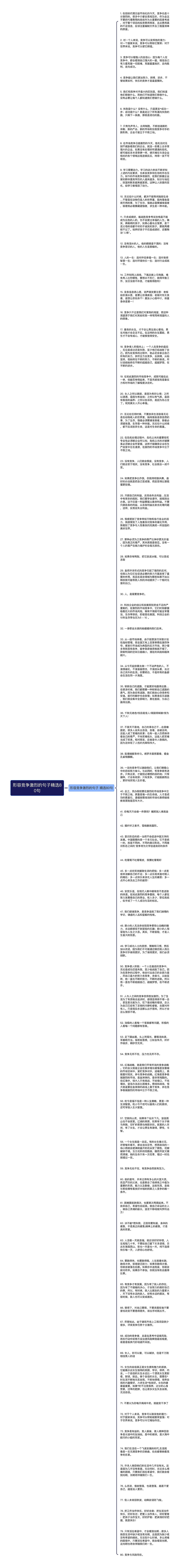 形容竞争激烈的句子精选80句思维导图