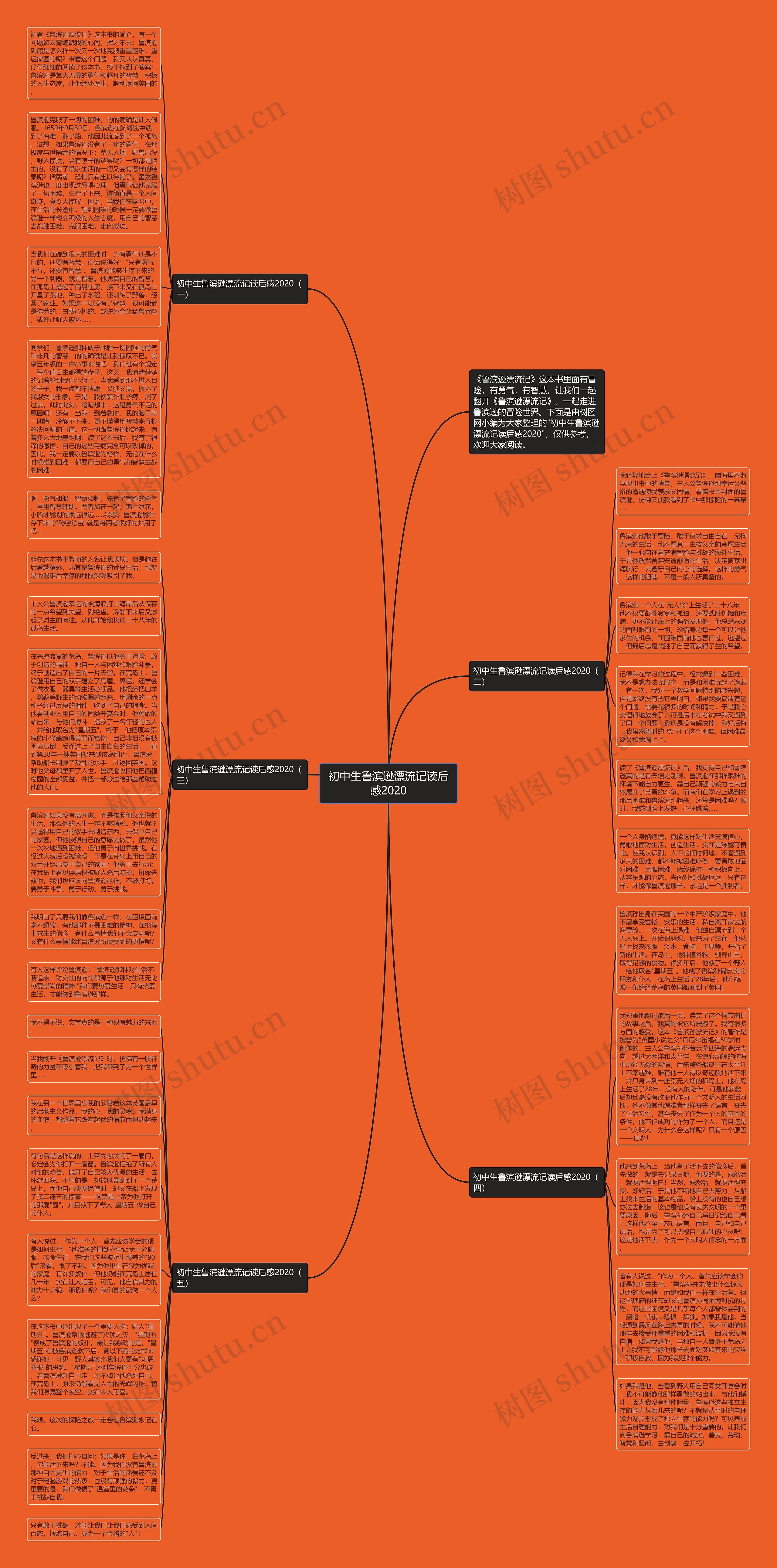 初中生鲁滨逊漂流记读后感2020思维导图