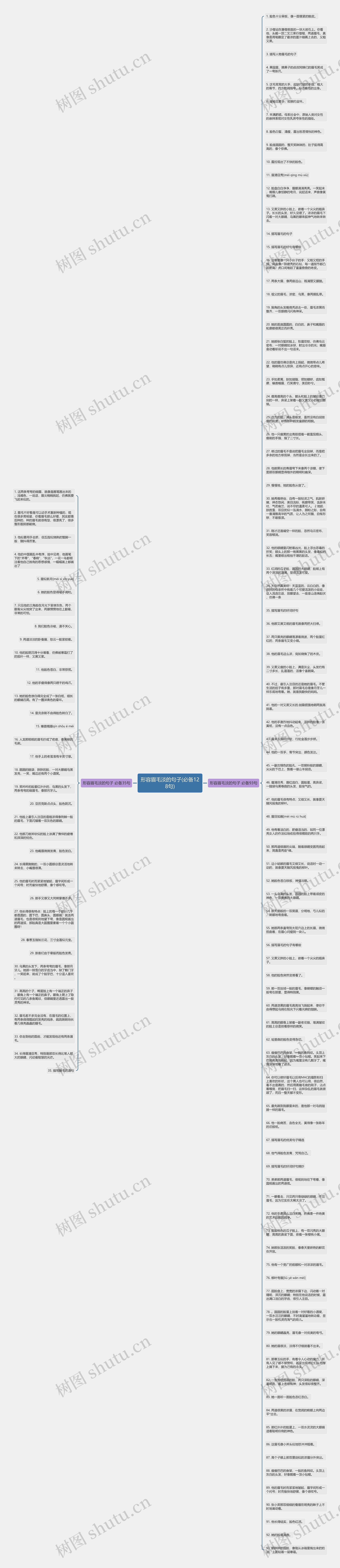 形容眉毛淡的句子(必备128句)思维导图