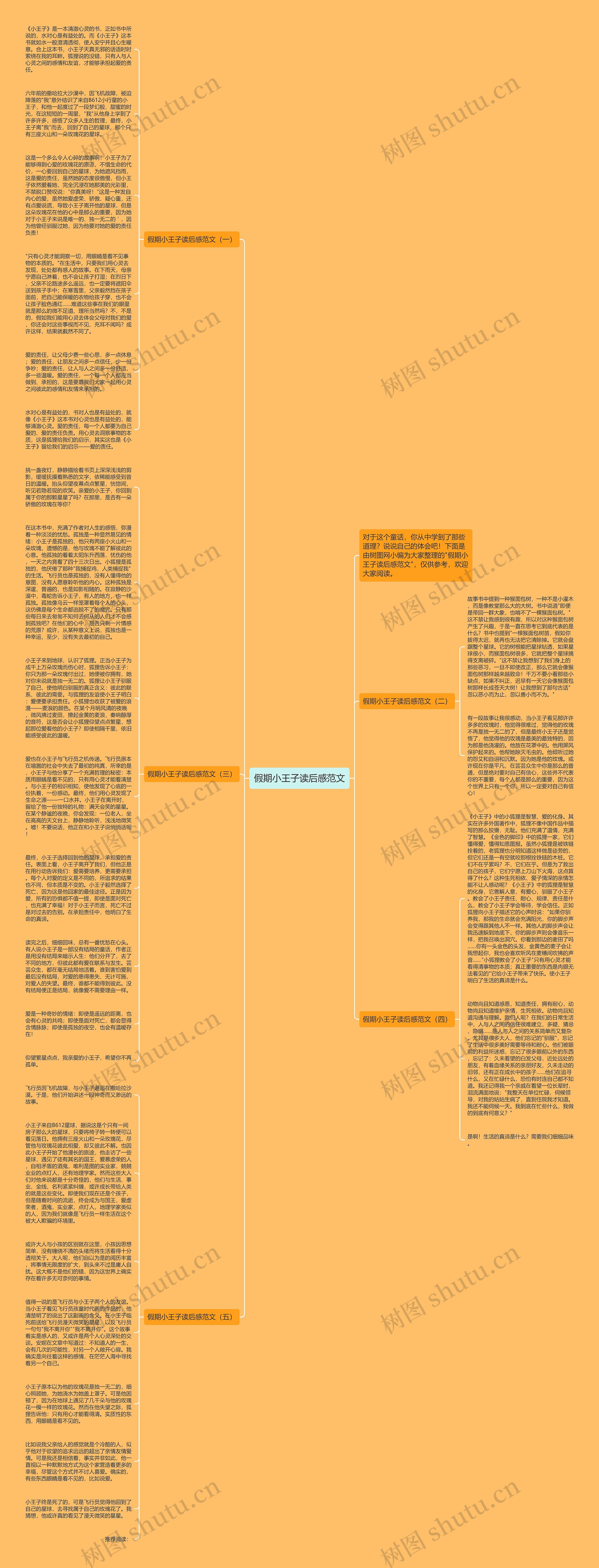 假期小王子读后感范文思维导图