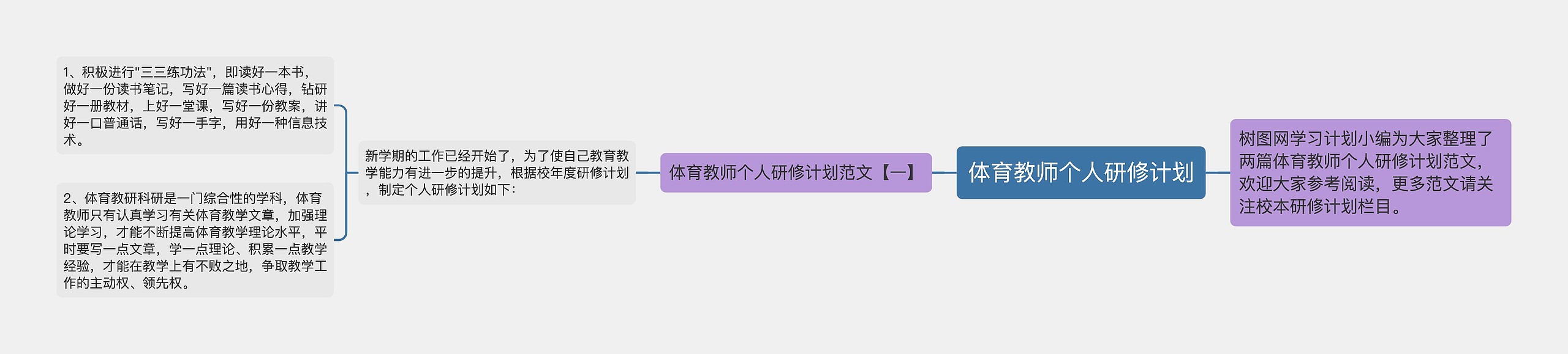 体育教师个人研修计划思维导图