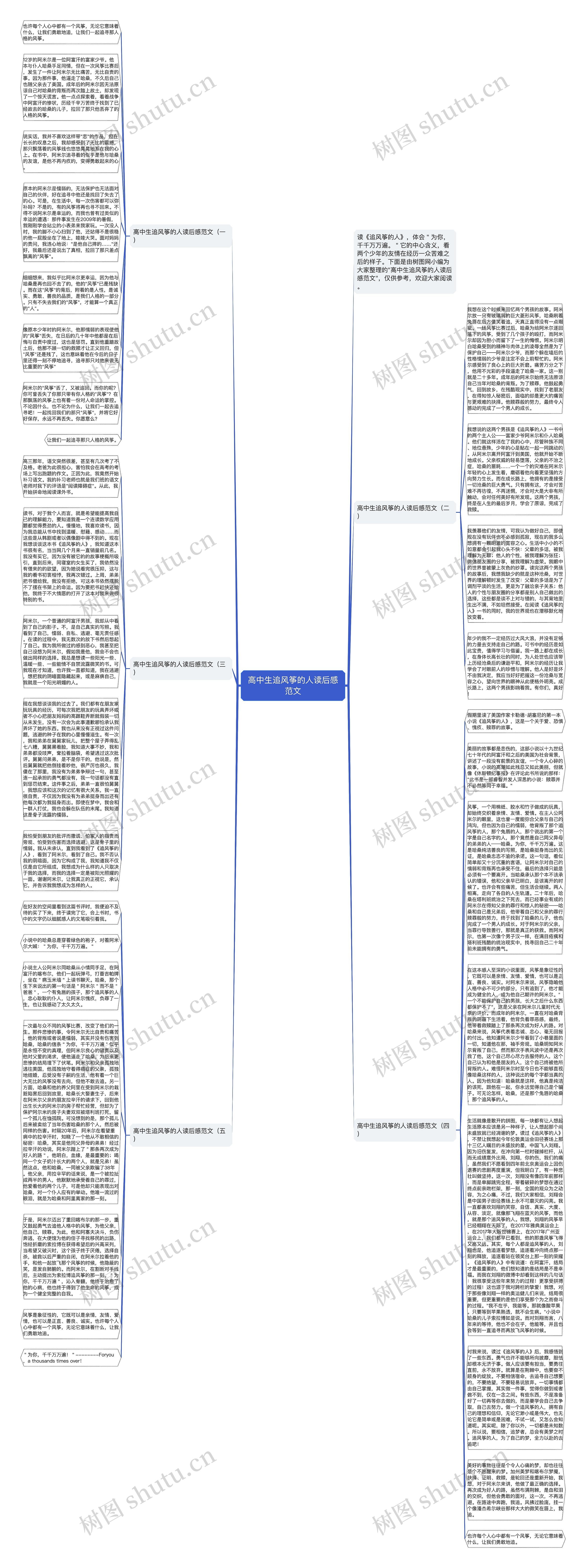 高中生追风筝的人读后感范文思维导图