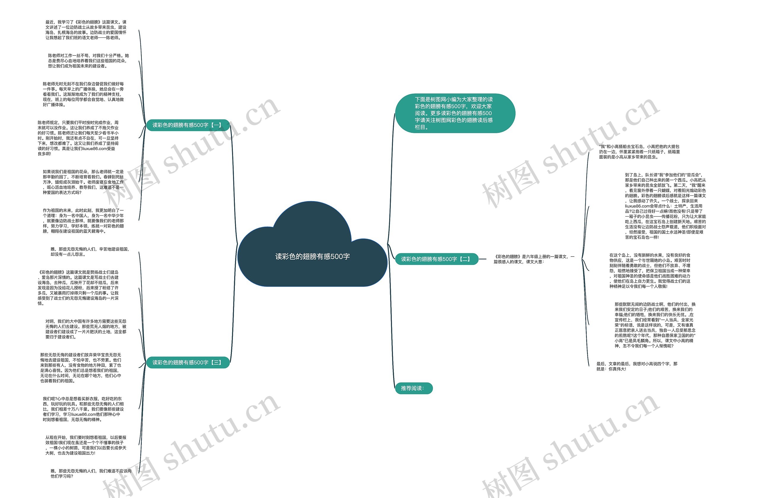 读彩色的翅膀有感500字思维导图