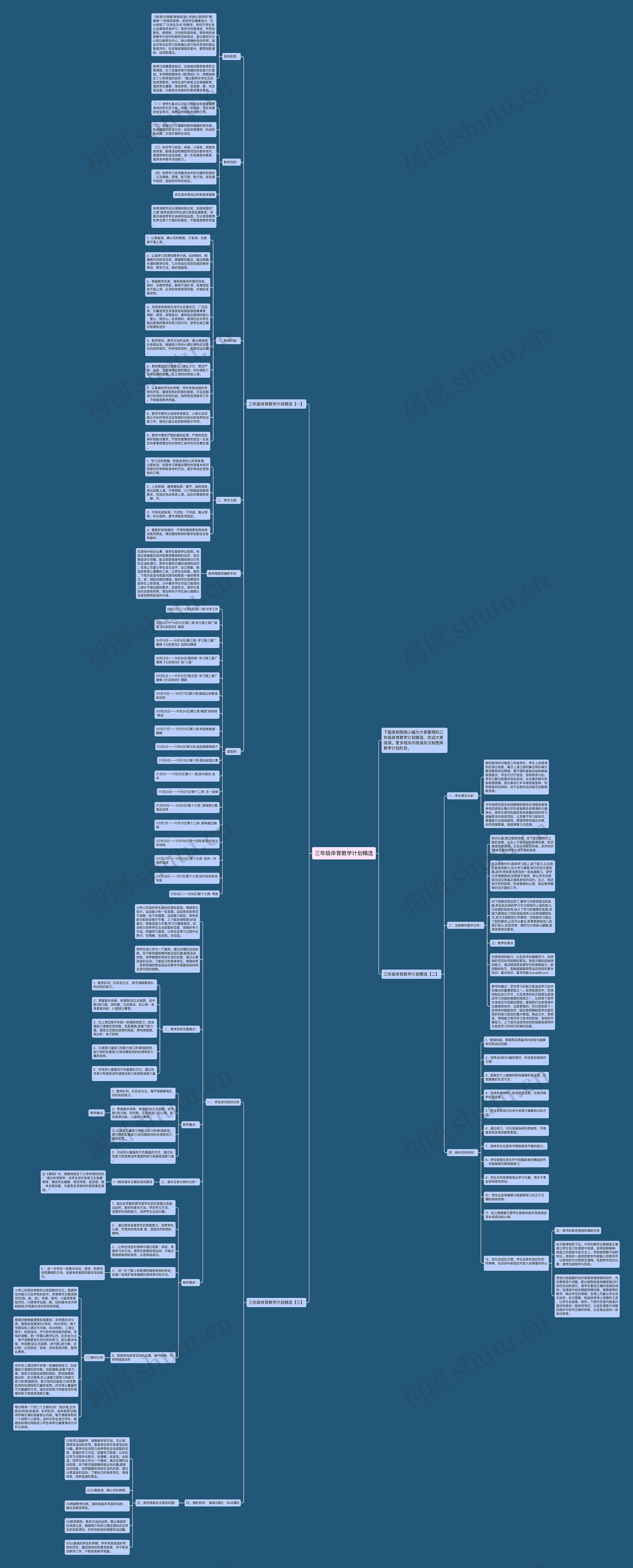 三年级体育教学计划精选思维导图