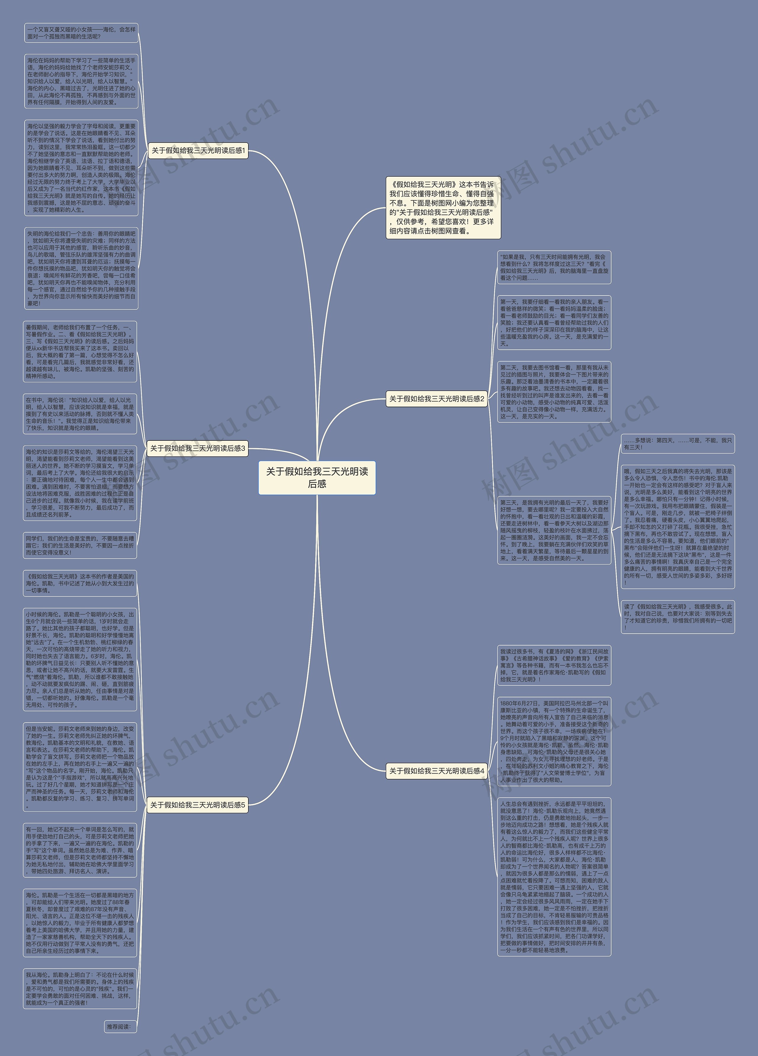 关于假如给我三天光明读后感思维导图