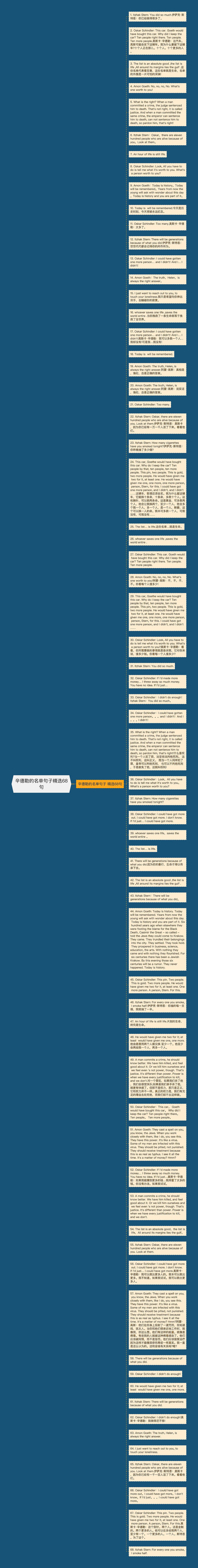 辛德勒的名单句子精选68句思维导图