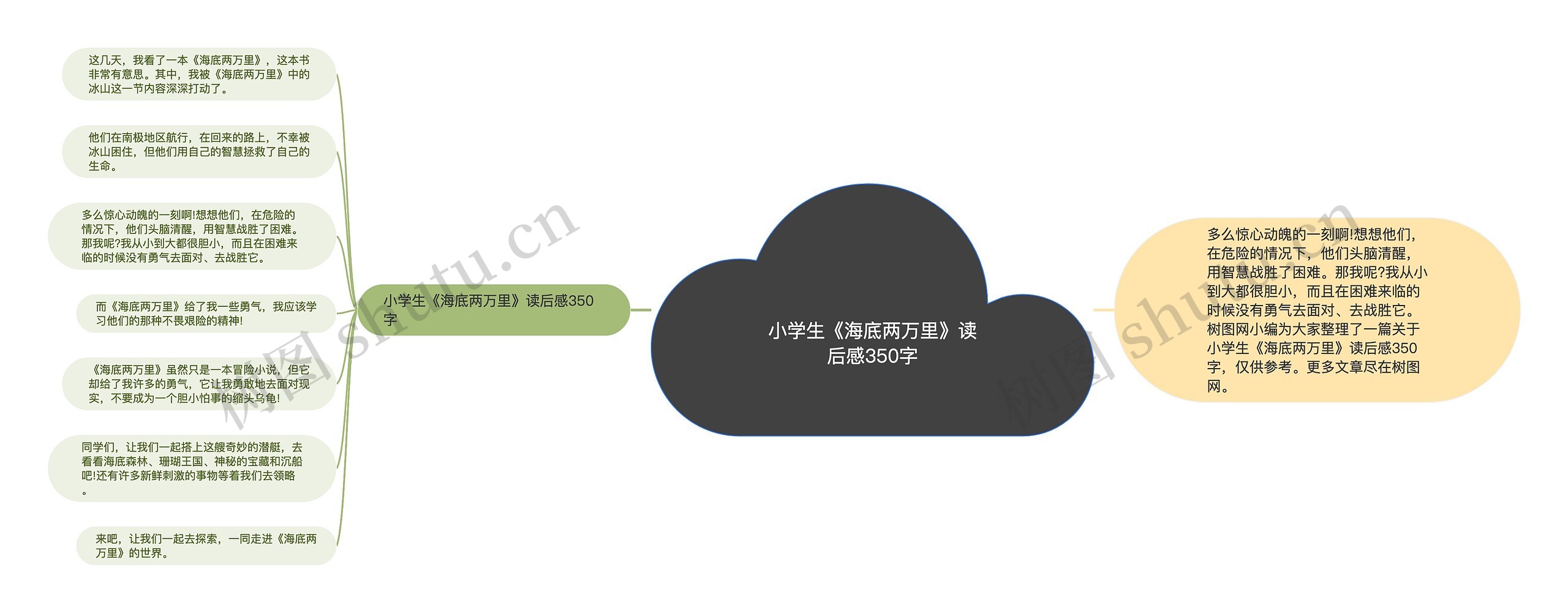 小学生《海底两万里》读后感350字思维导图