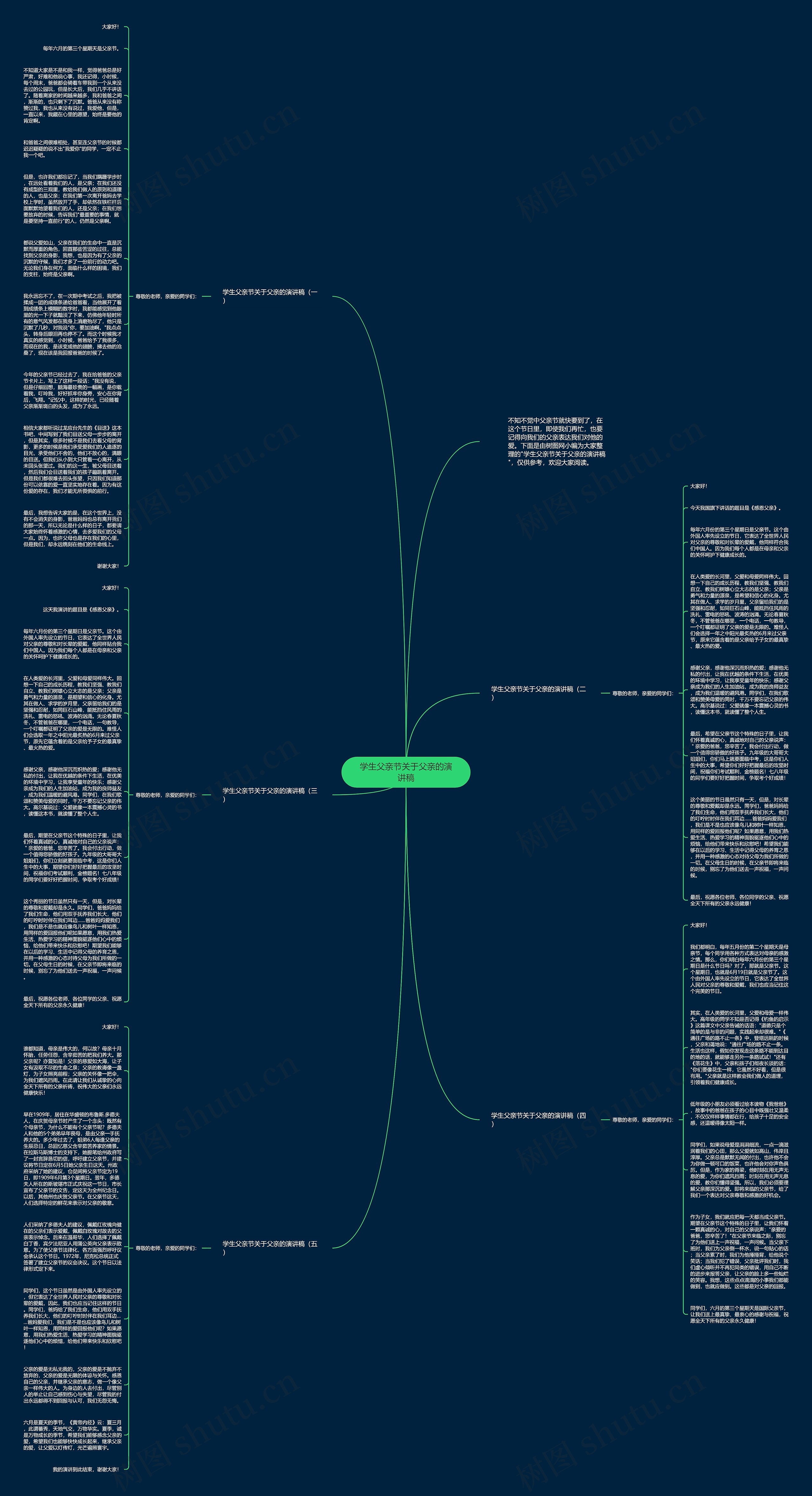 学生父亲节关于父亲的演讲稿思维导图