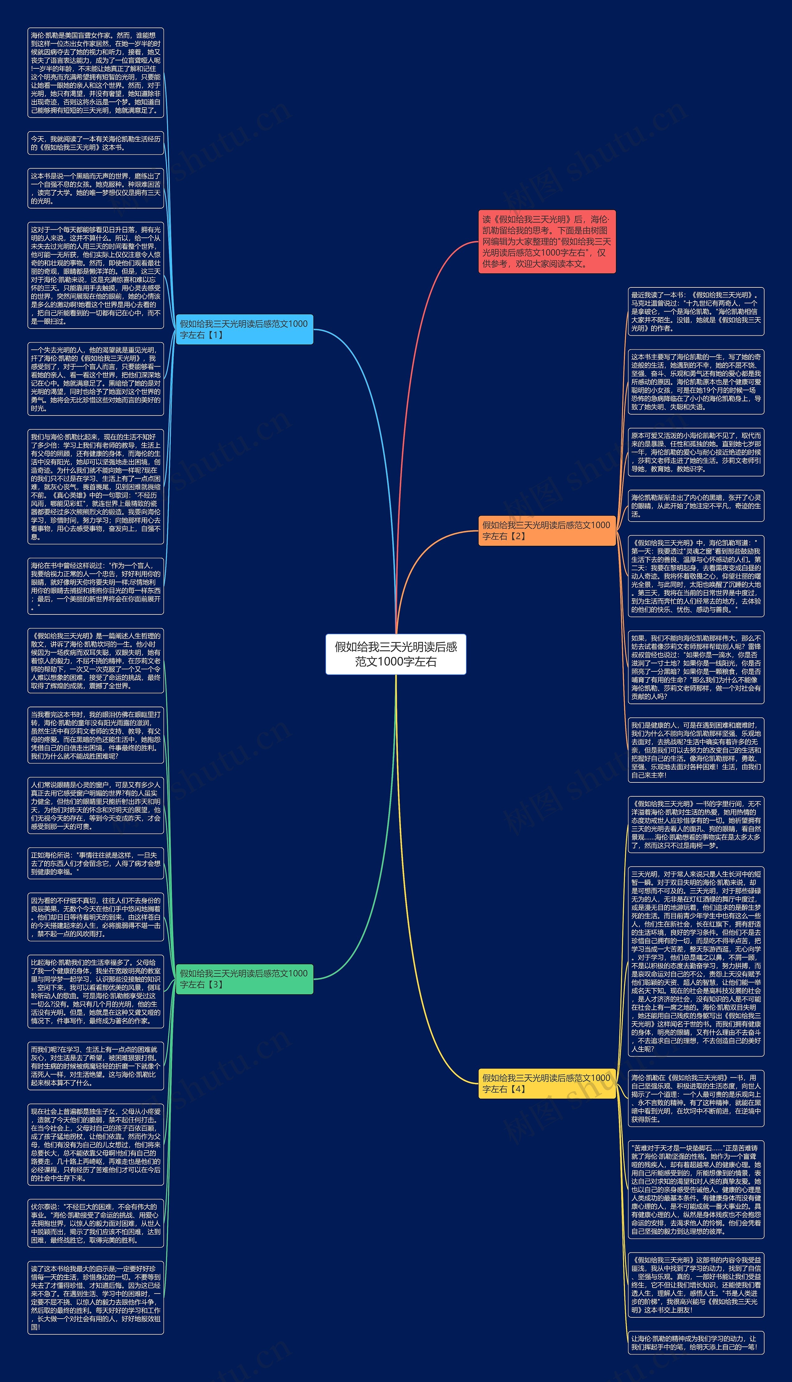 假如给我三天光明读后感范文1000字左右思维导图