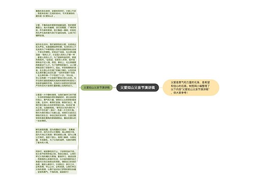 父爱如山父亲节演讲稿