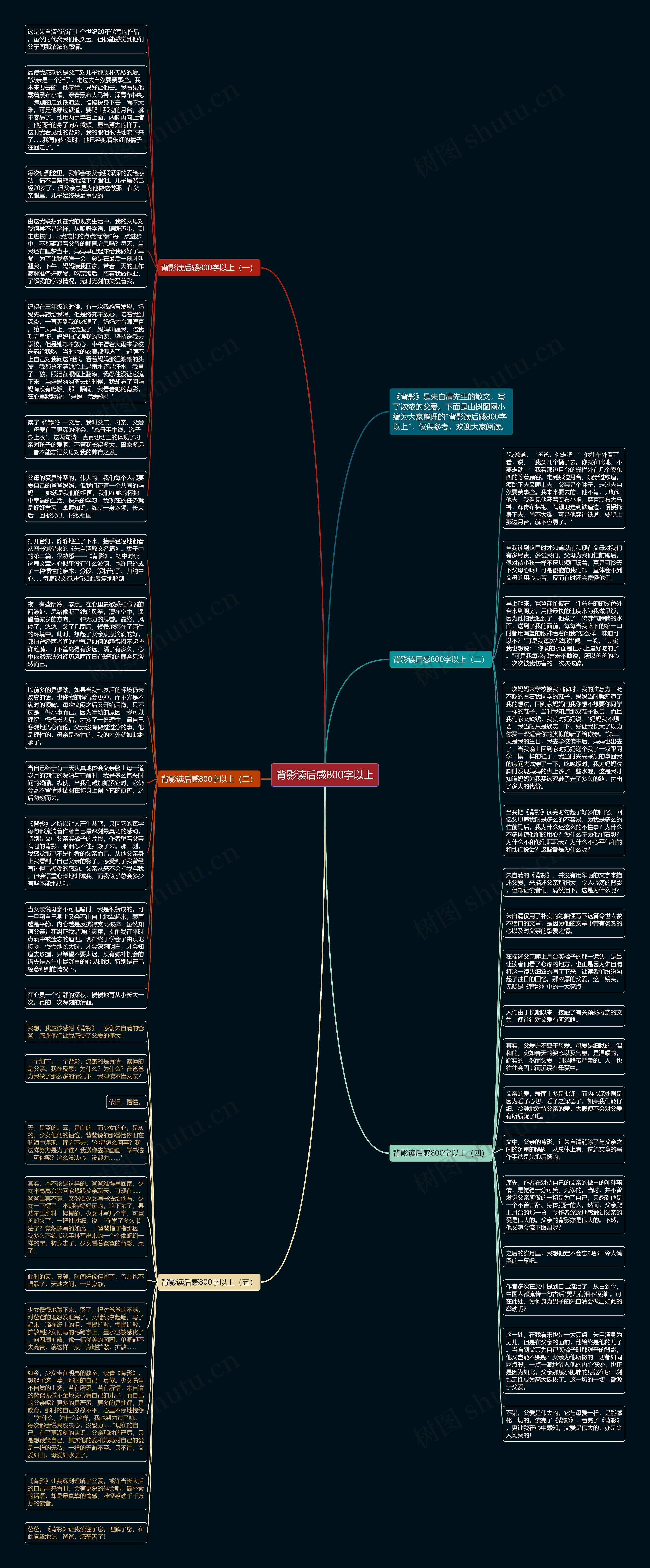 背影读后感800字以上思维导图