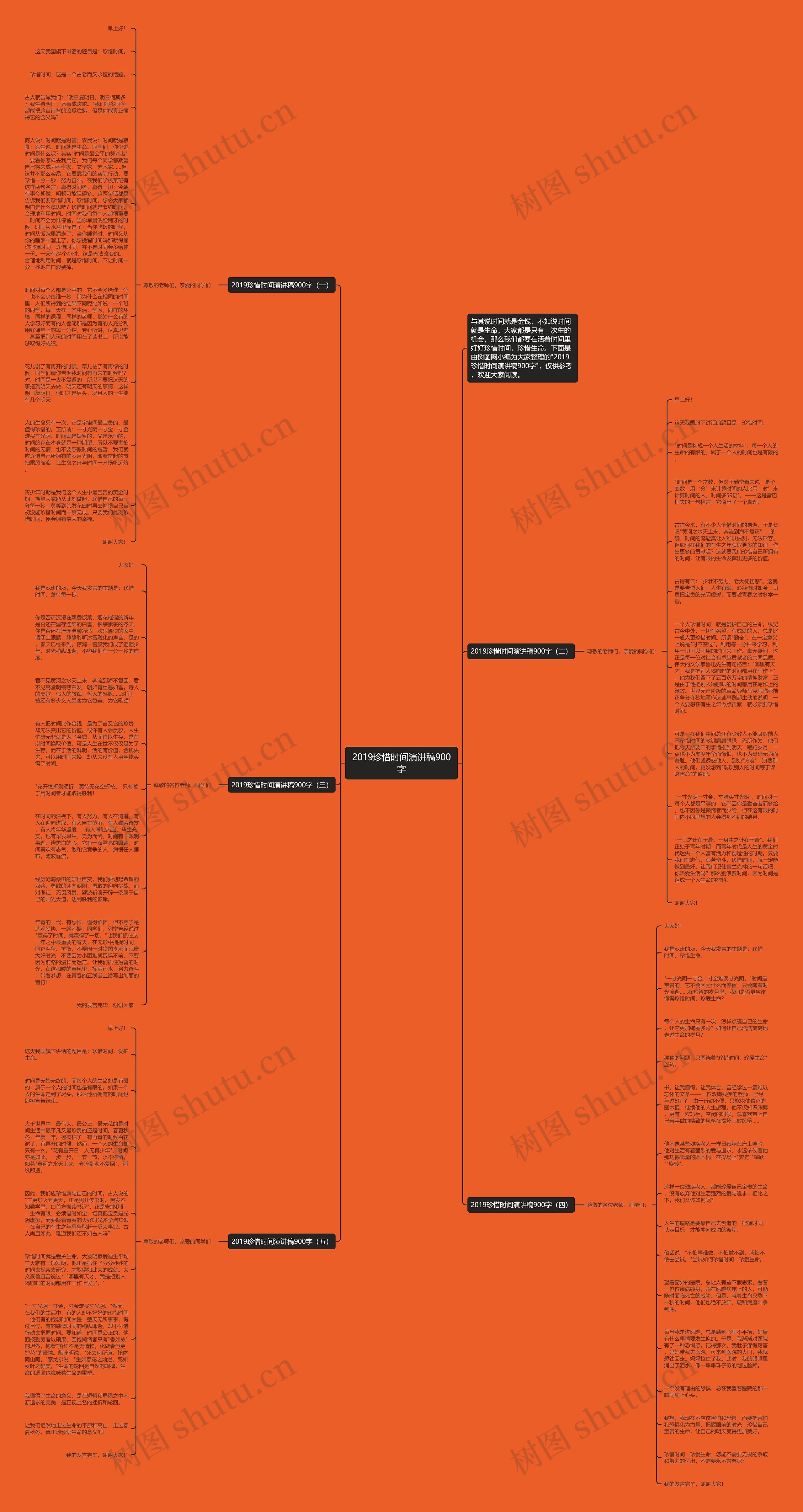2019珍惜时间演讲稿900字思维导图