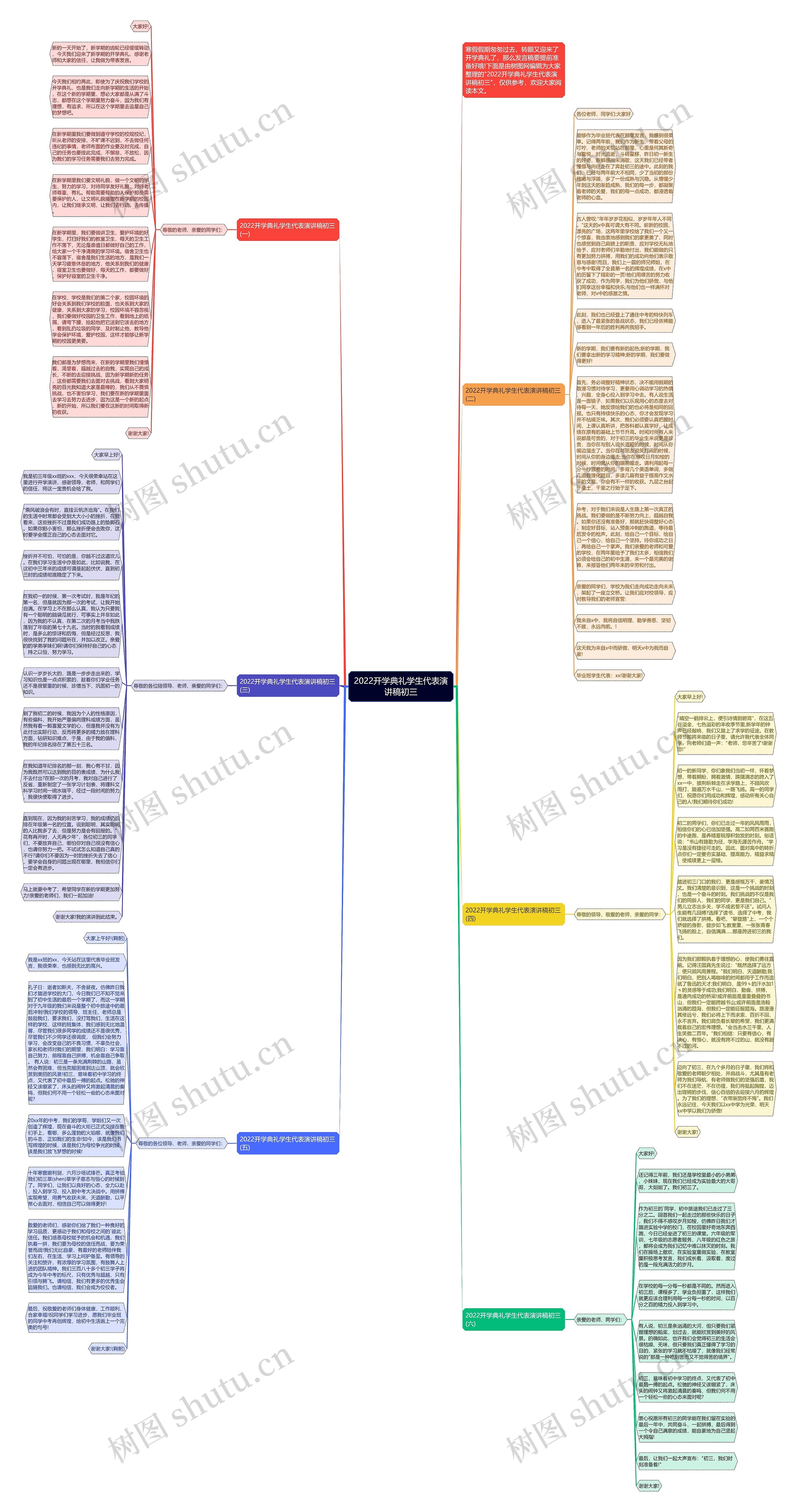 2022开学典礼学生代表演讲稿初三思维导图
