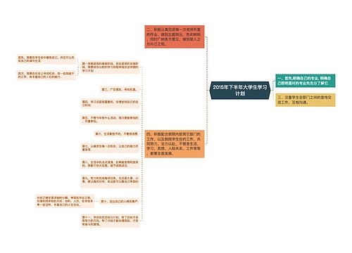 2015年下半年大学生学习计划