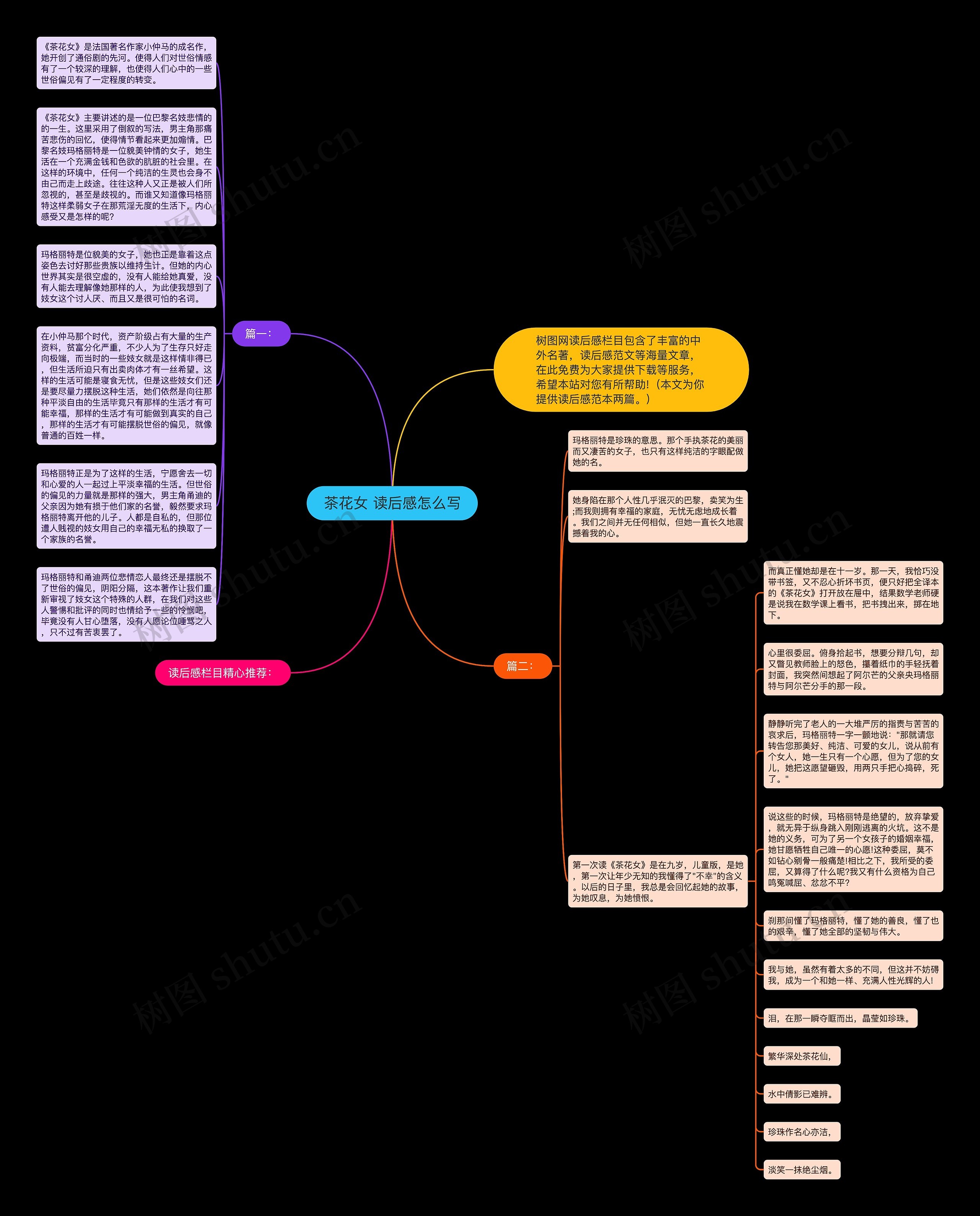 茶花女 读后感怎么写思维导图