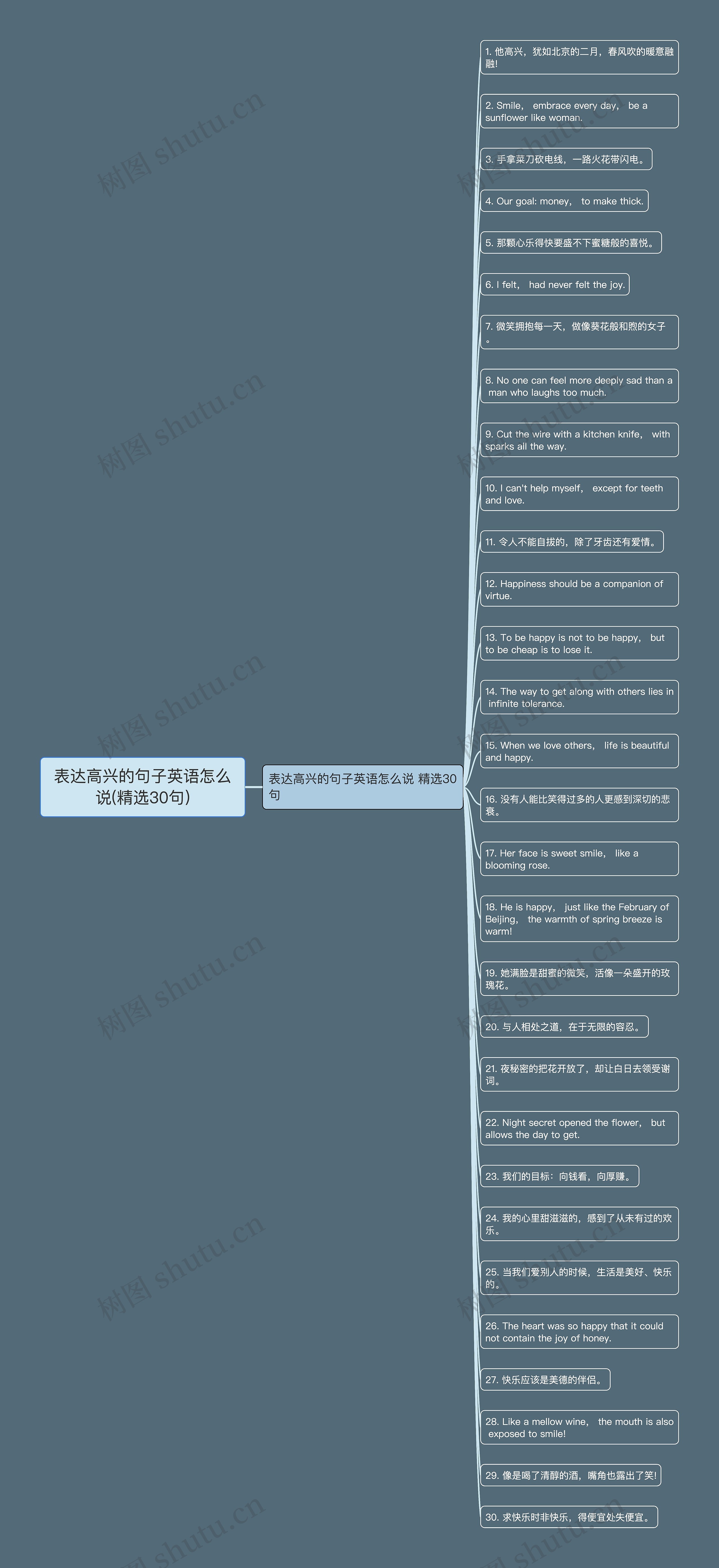 表达高兴的句子英语怎么说(精选30句)思维导图