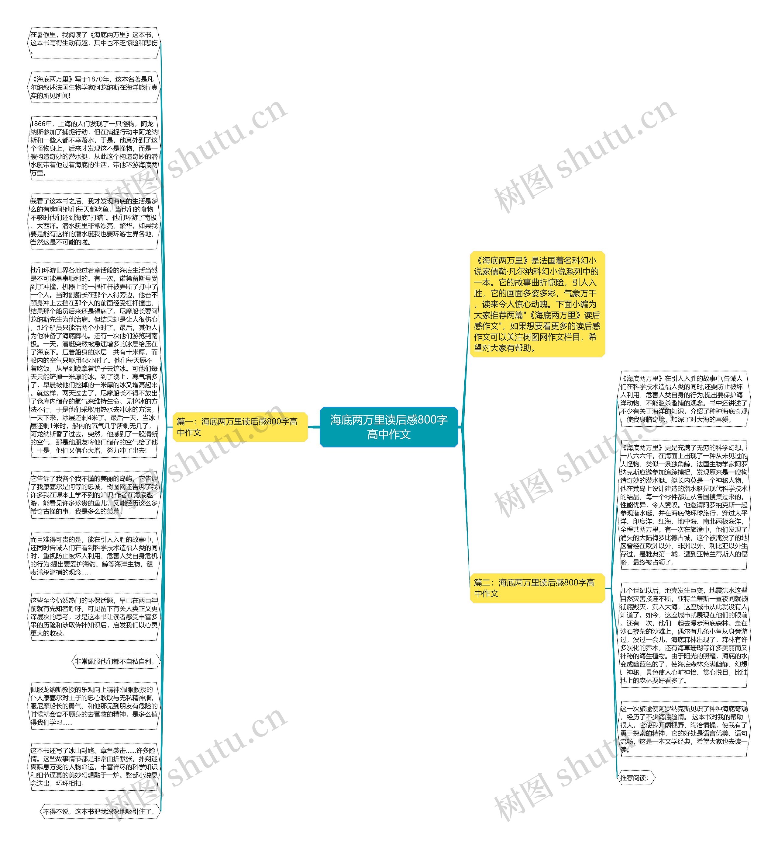 海底两万里读后感800字高中作文思维导图