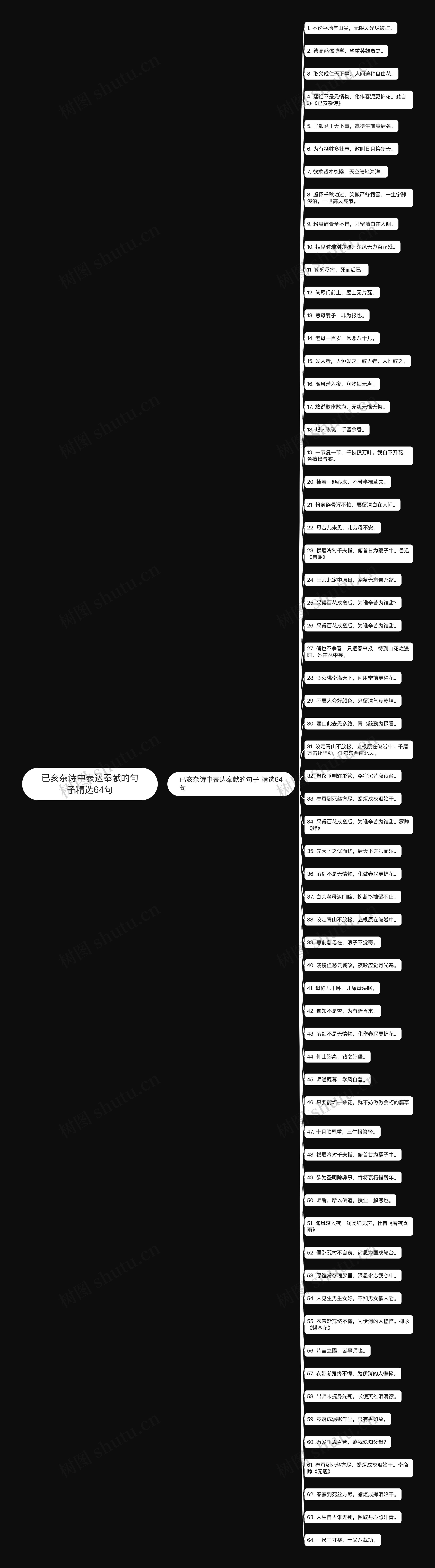 已亥杂诗中表达奉献的句子精选64句思维导图