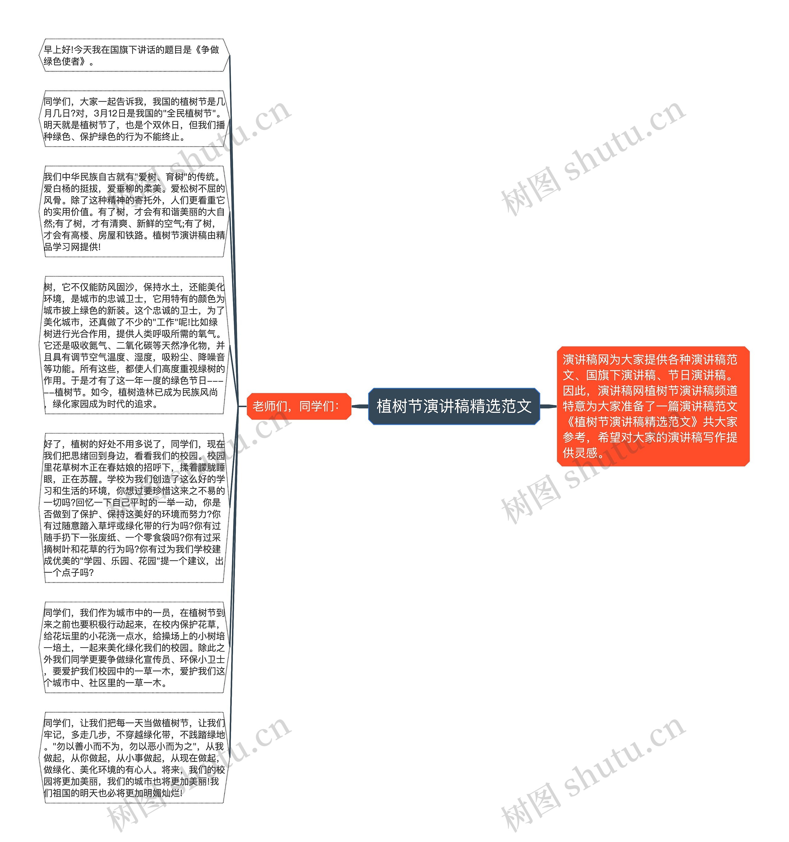 植树节演讲稿精选范文思维导图