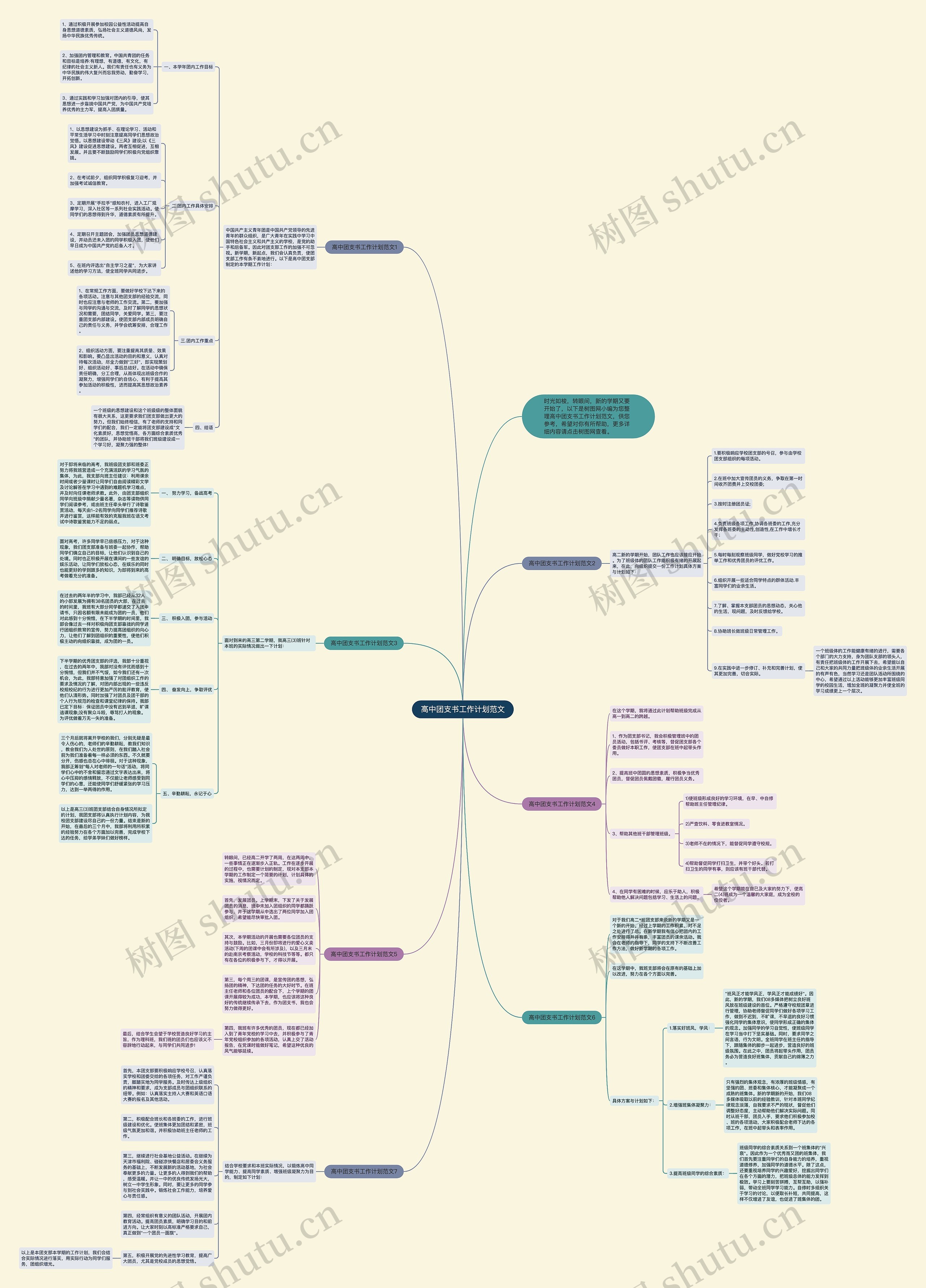 高中团支书工作计划范文思维导图