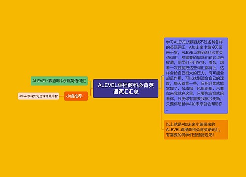 ALEVEL课程商科必背英语词汇汇总