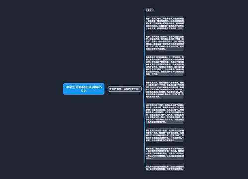 中学生青春励志演讲稿850字