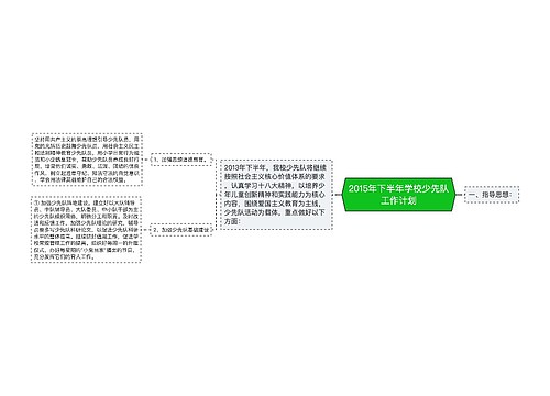 2015年下半年学校少先队工作计划