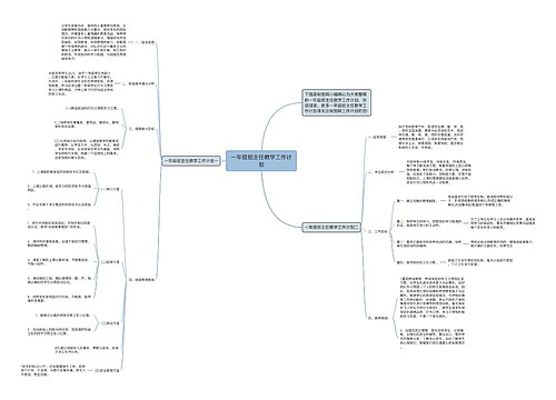 一年级班主任教学工作计划