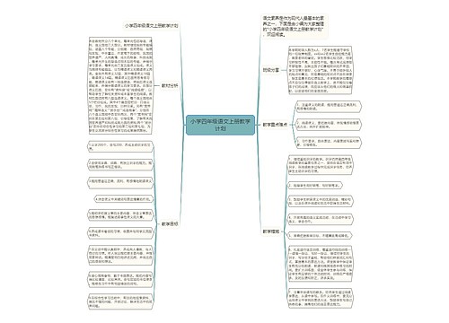 小学四年级语文上册教学计划