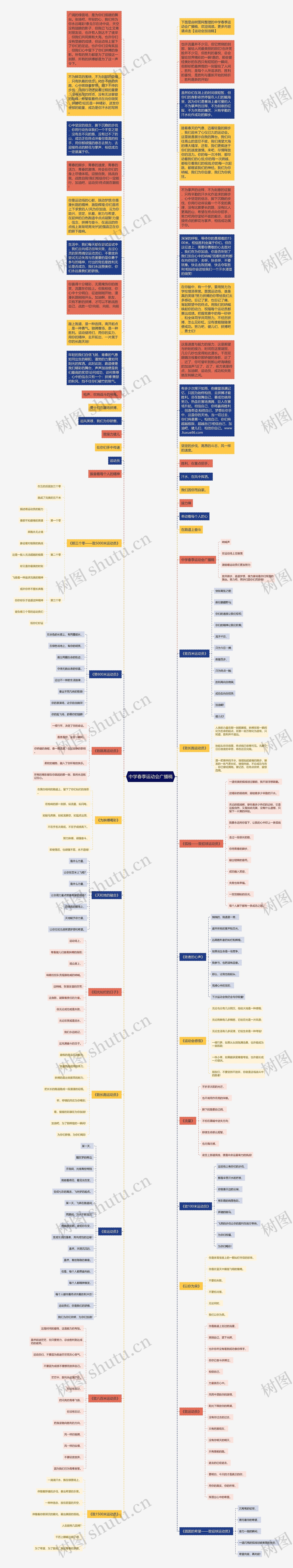 中学春季运动会广播稿思维导图