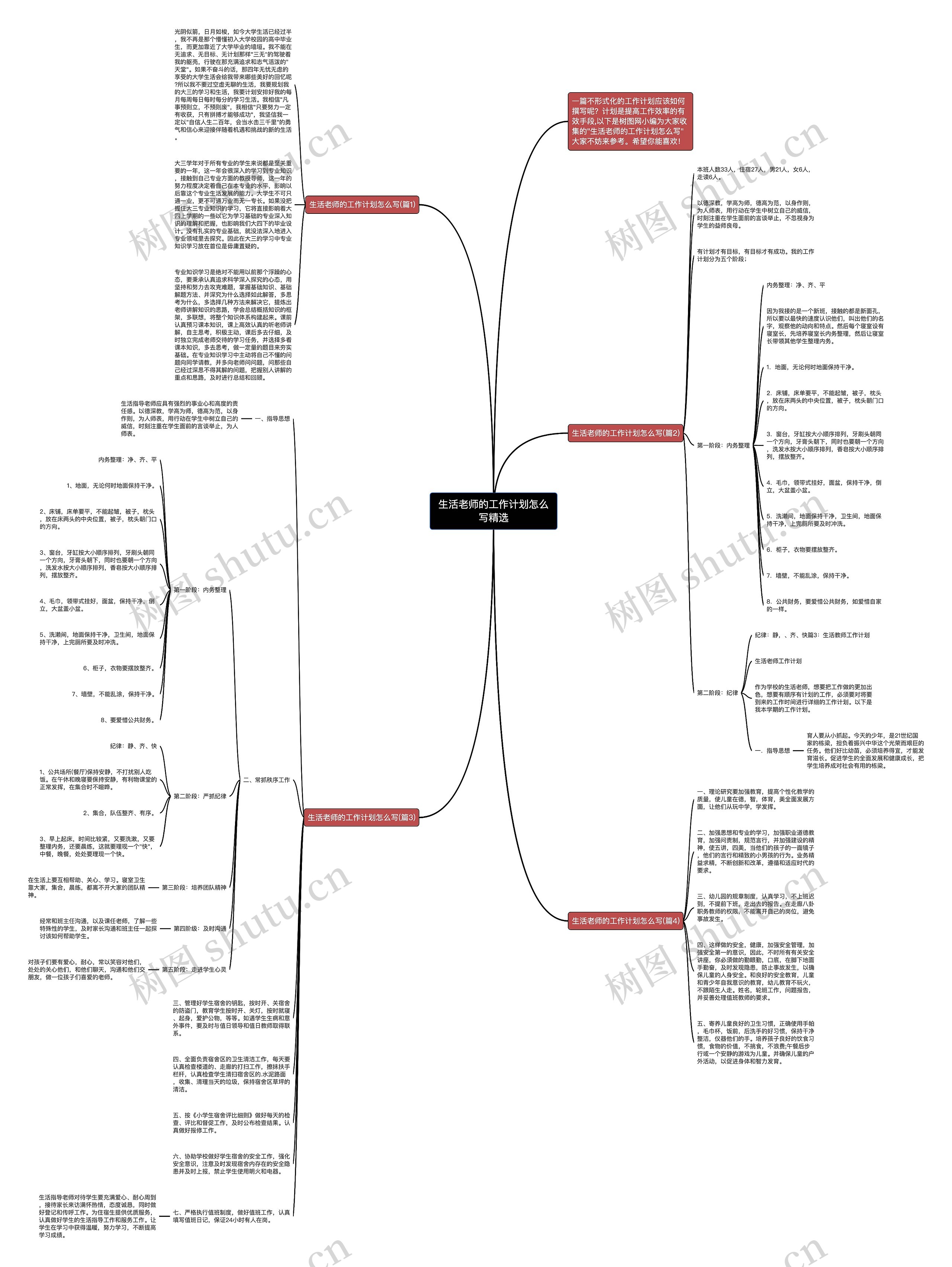 生活老师的工作计划怎么写精选思维导图