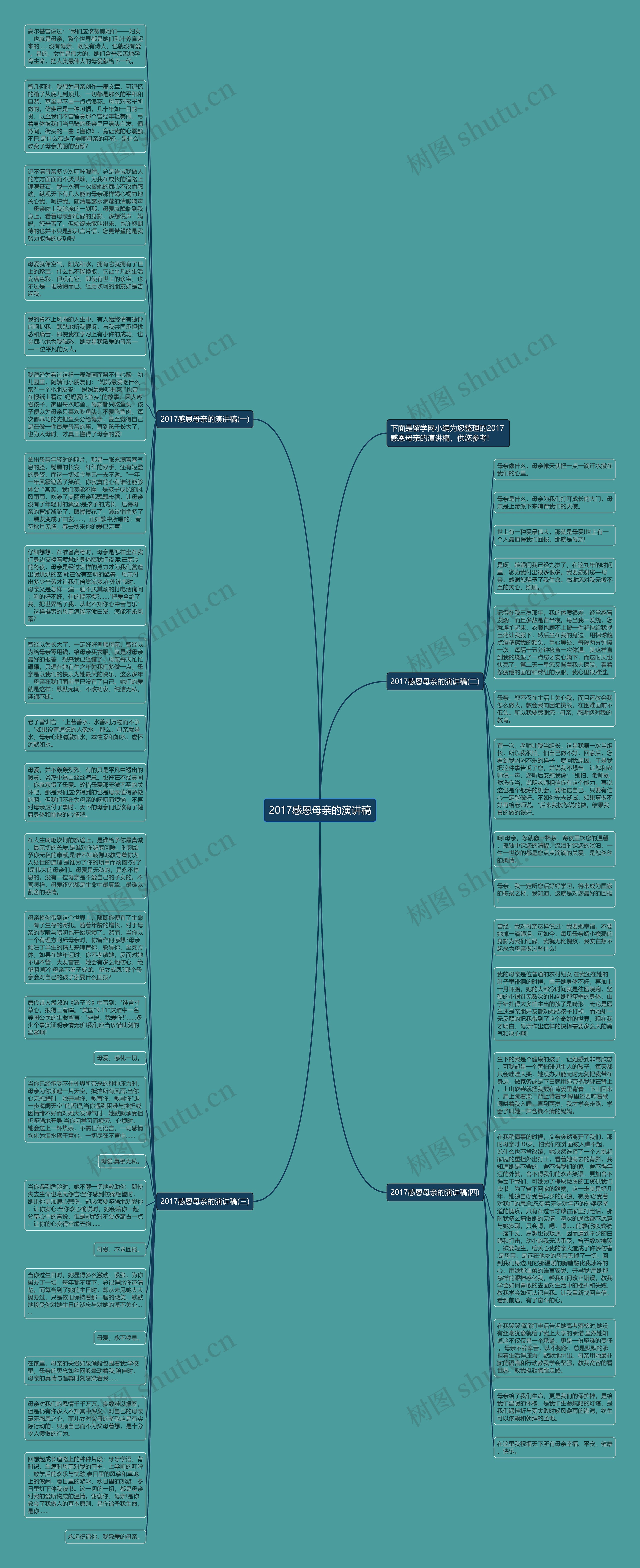 2017感恩母亲的演讲稿思维导图