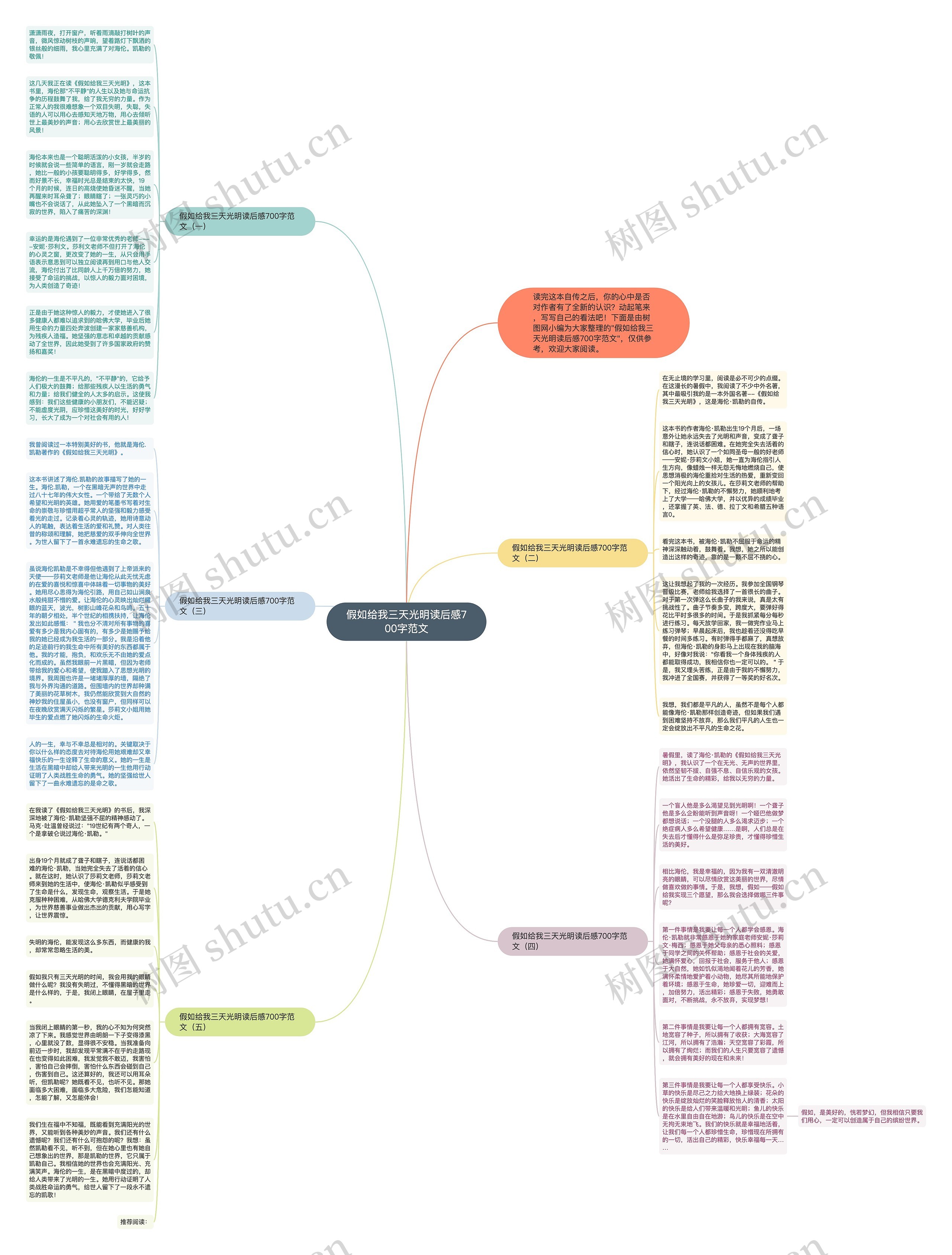 假如给我三天光明读后感700字范文思维导图