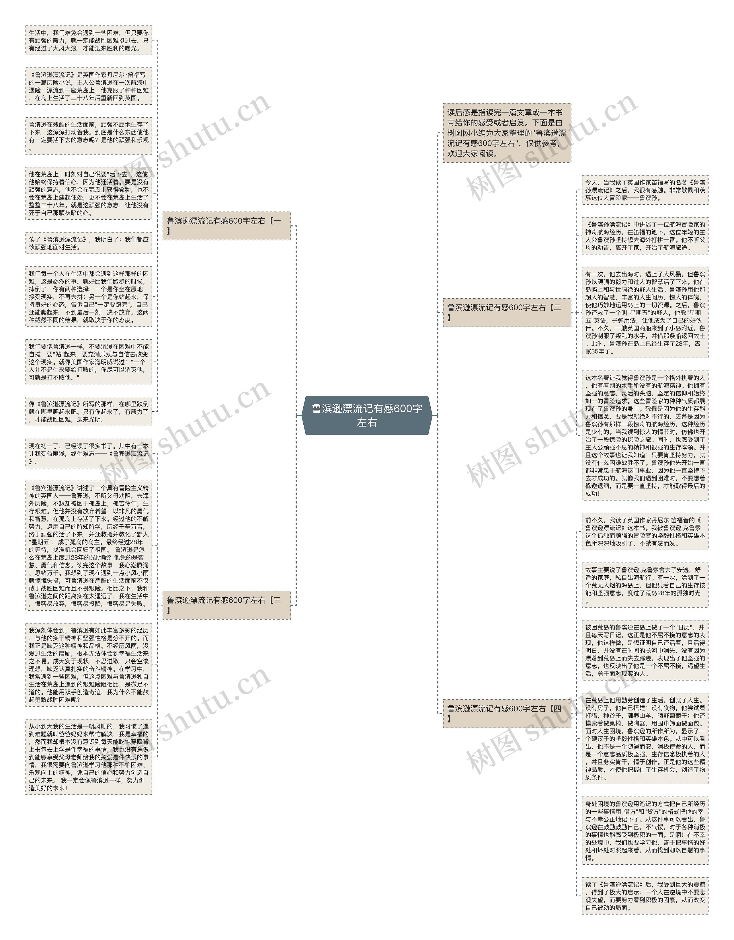 鲁滨逊漂流记有感600字左右思维导图
