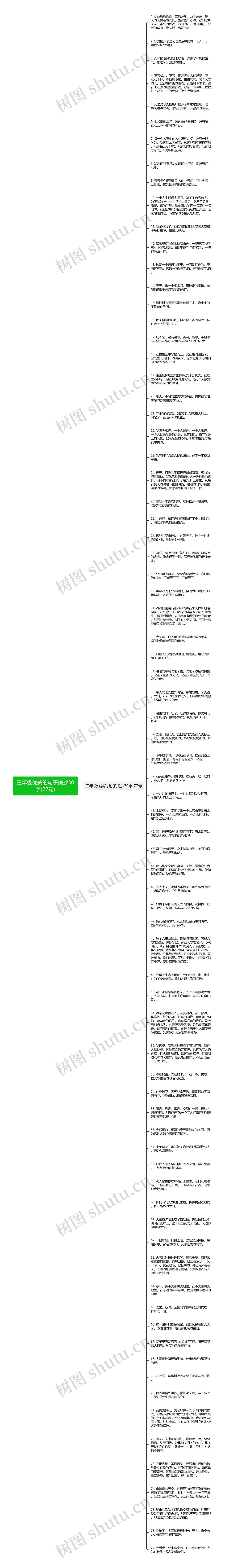 三年级优美的句子摘抄30字(77句)思维导图