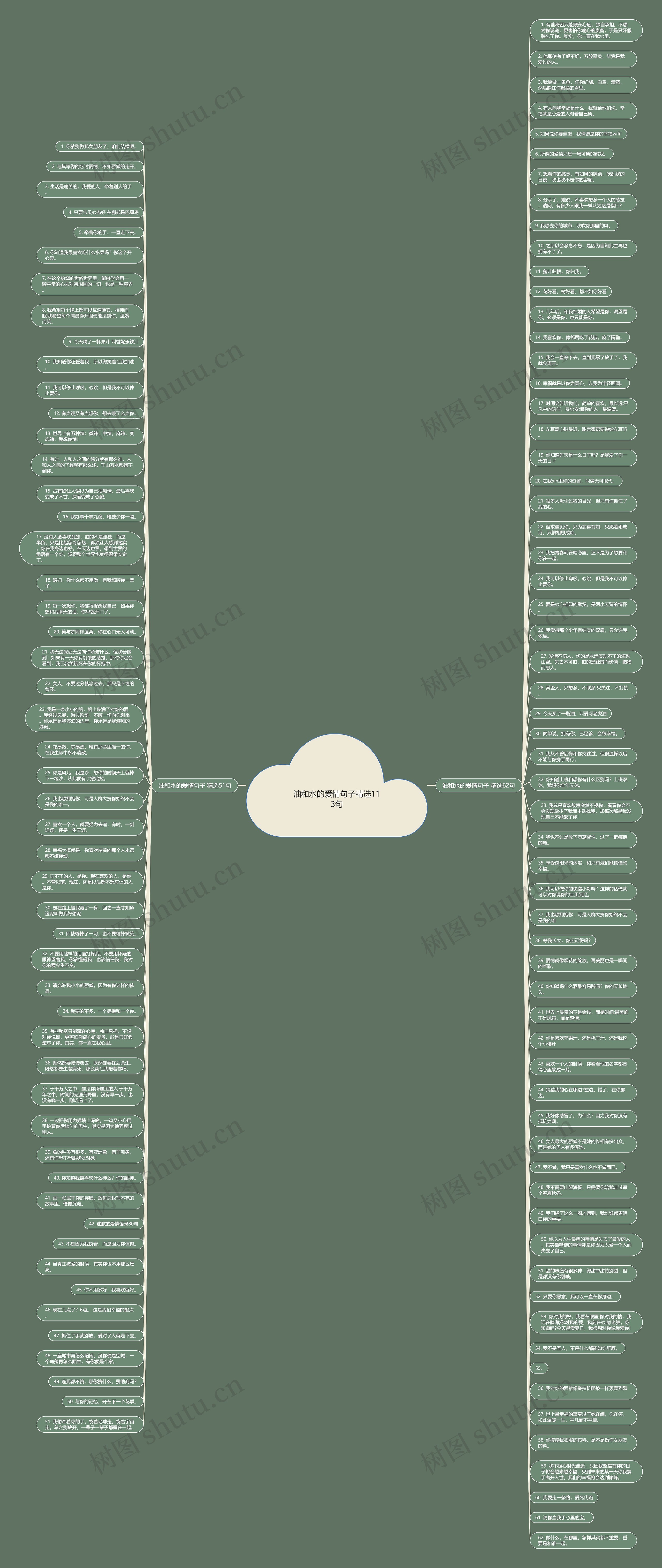 油和水的爱情句子精选113句思维导图高清图 油和水的爱情句子精选113句思维导图