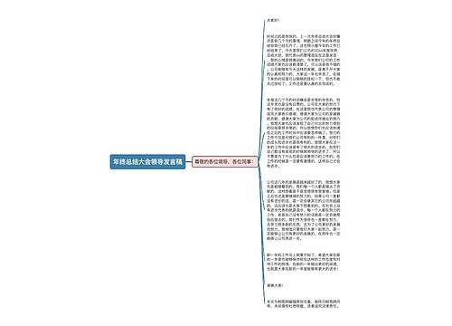 年终总结大会领导发言稿