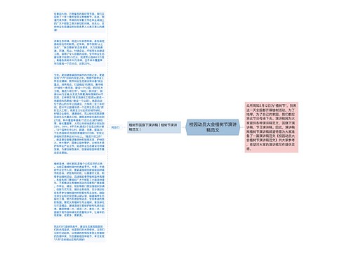 校园动员大会植树节演讲稿范文