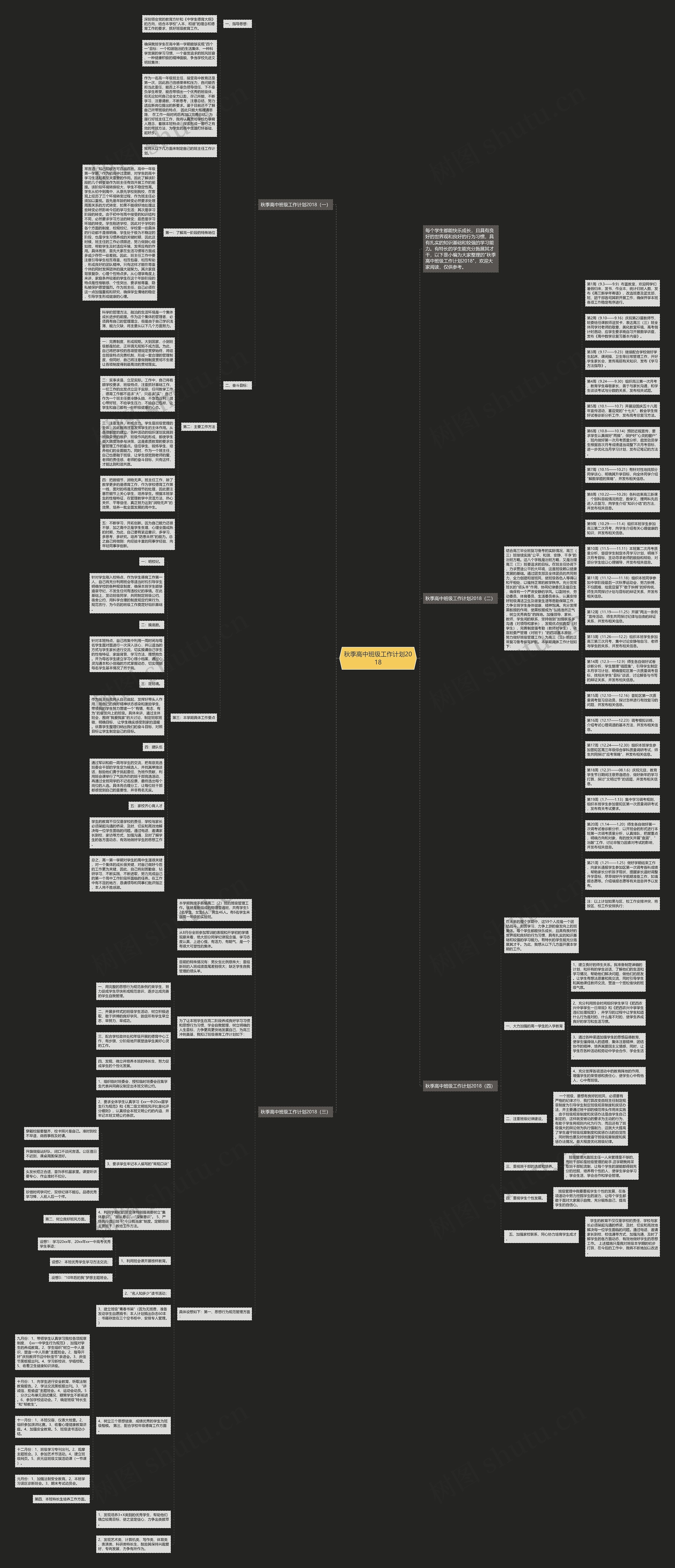 秋季高中班级工作计划2018