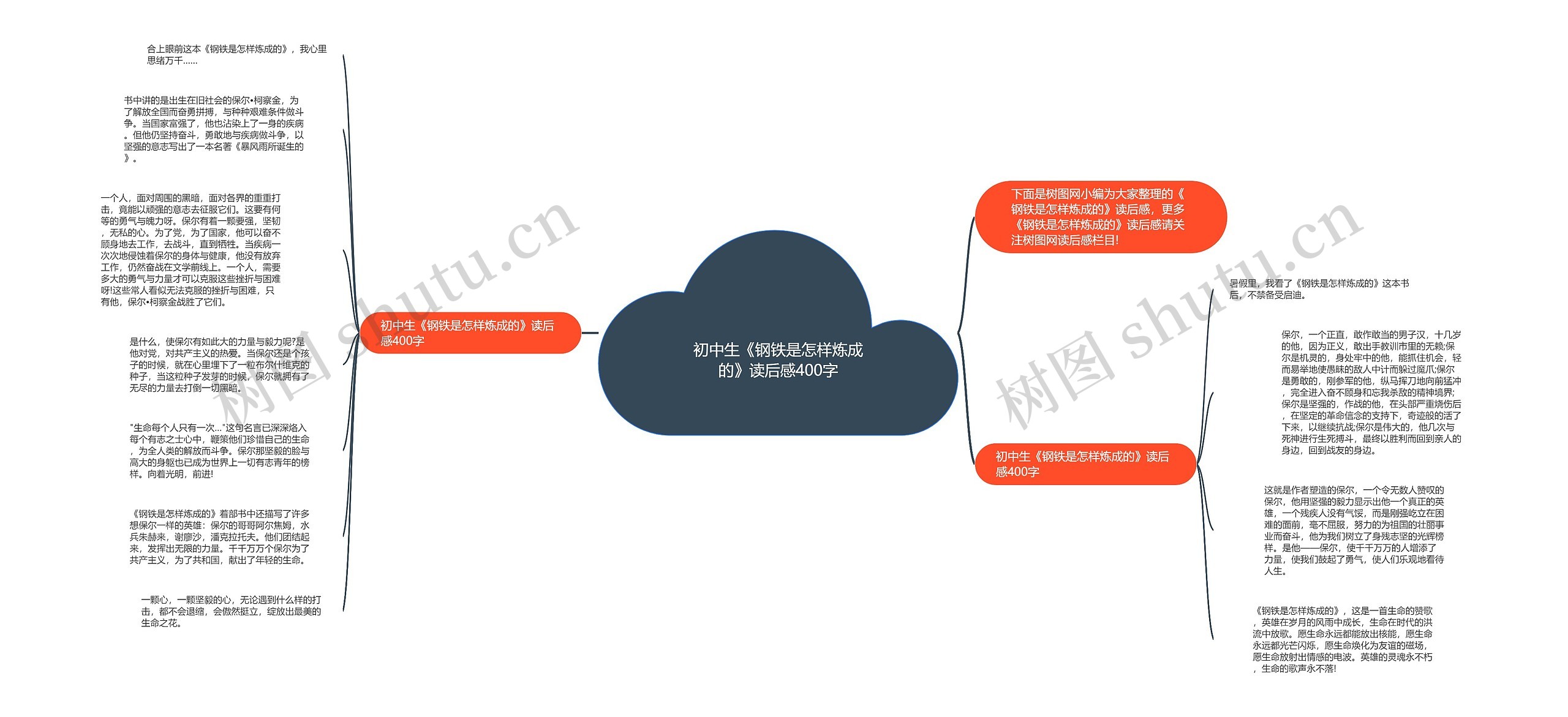 初中生《钢铁是怎样炼成的》读后感400字思维导图