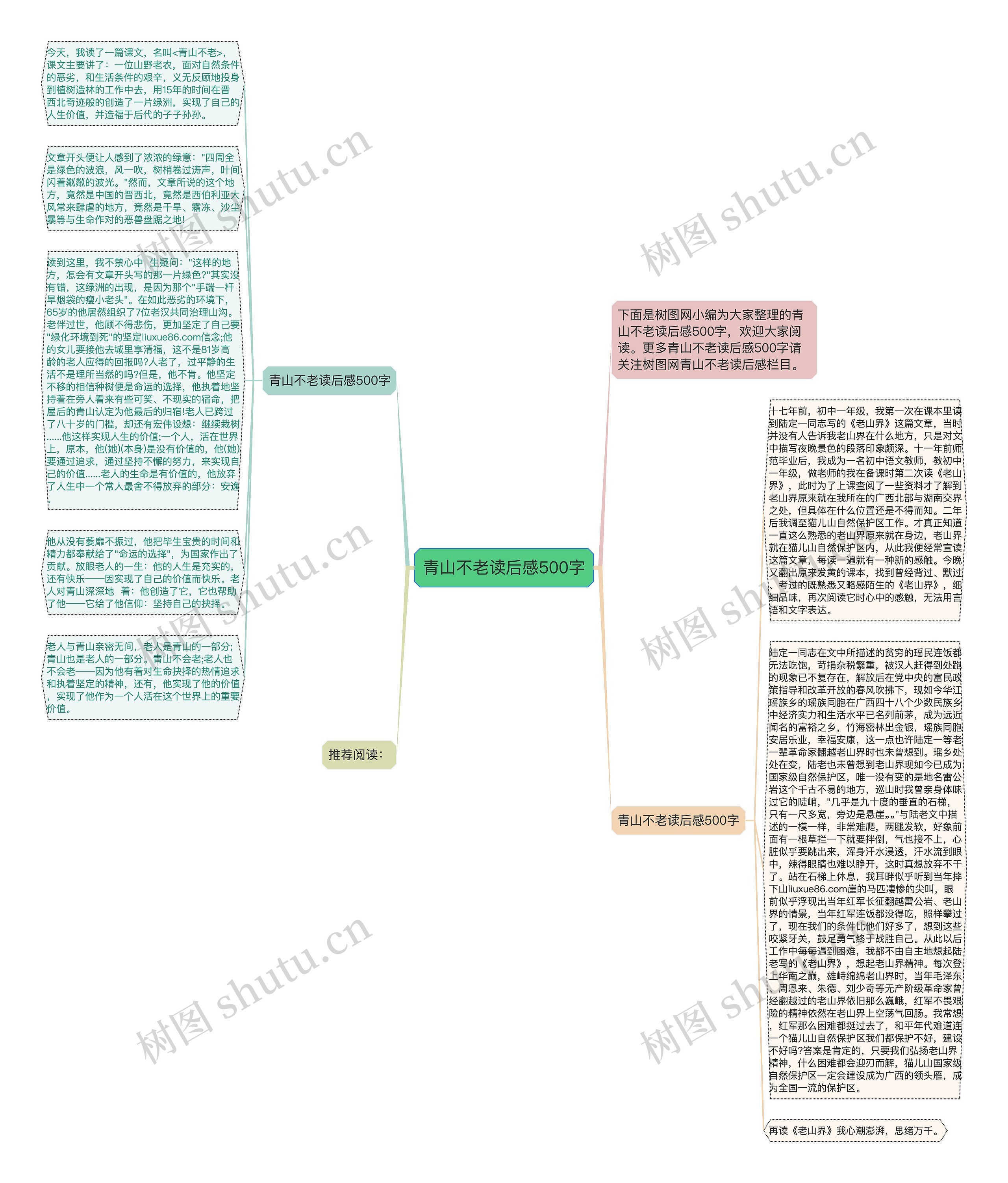 青山不老读后感500字思维导图