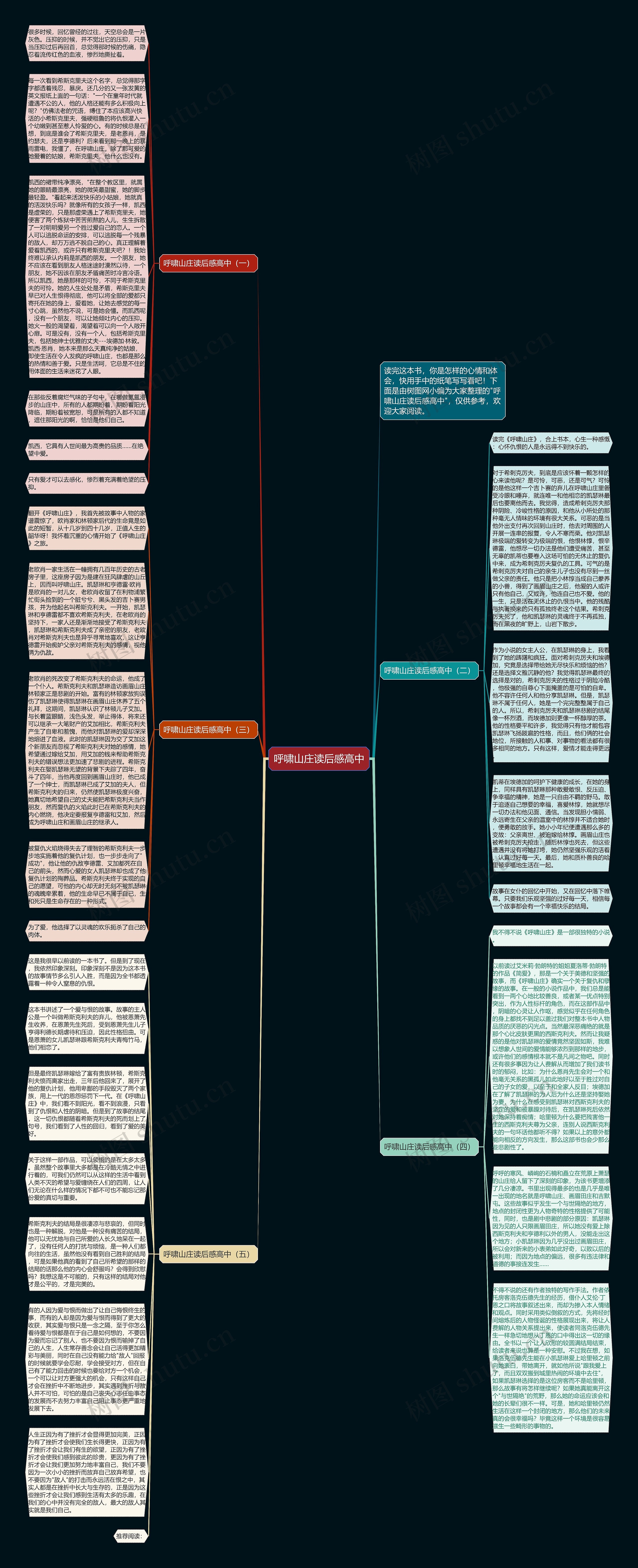 呼啸山庄读后感高中思维导图