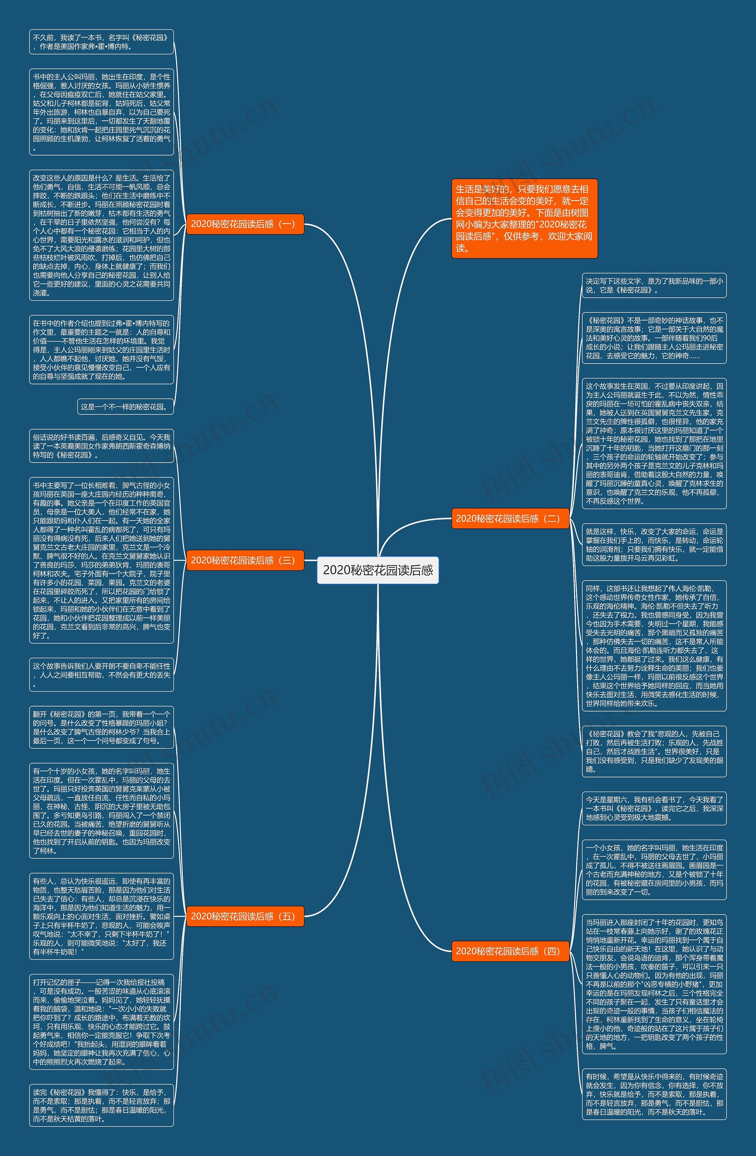 2020秘密花园读后感思维导图