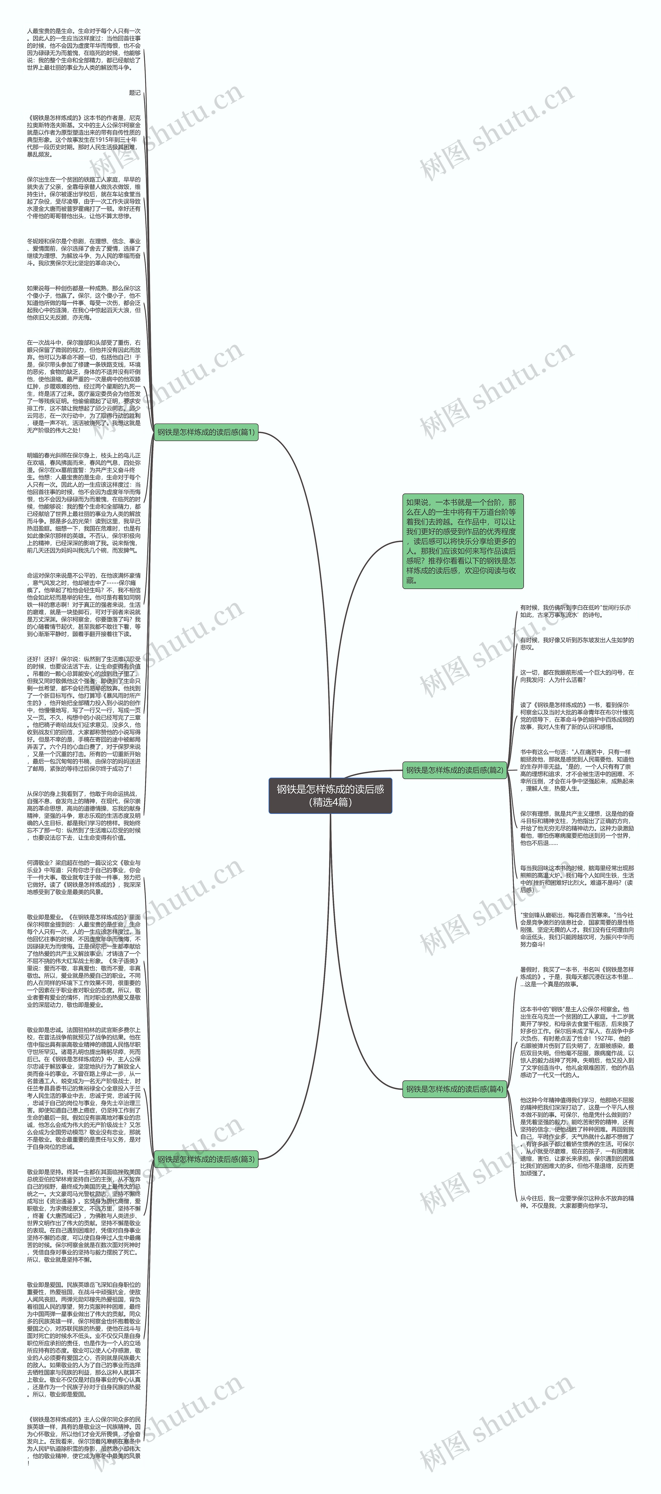 钢铁是怎样炼成的读后感（精选4篇）思维导图