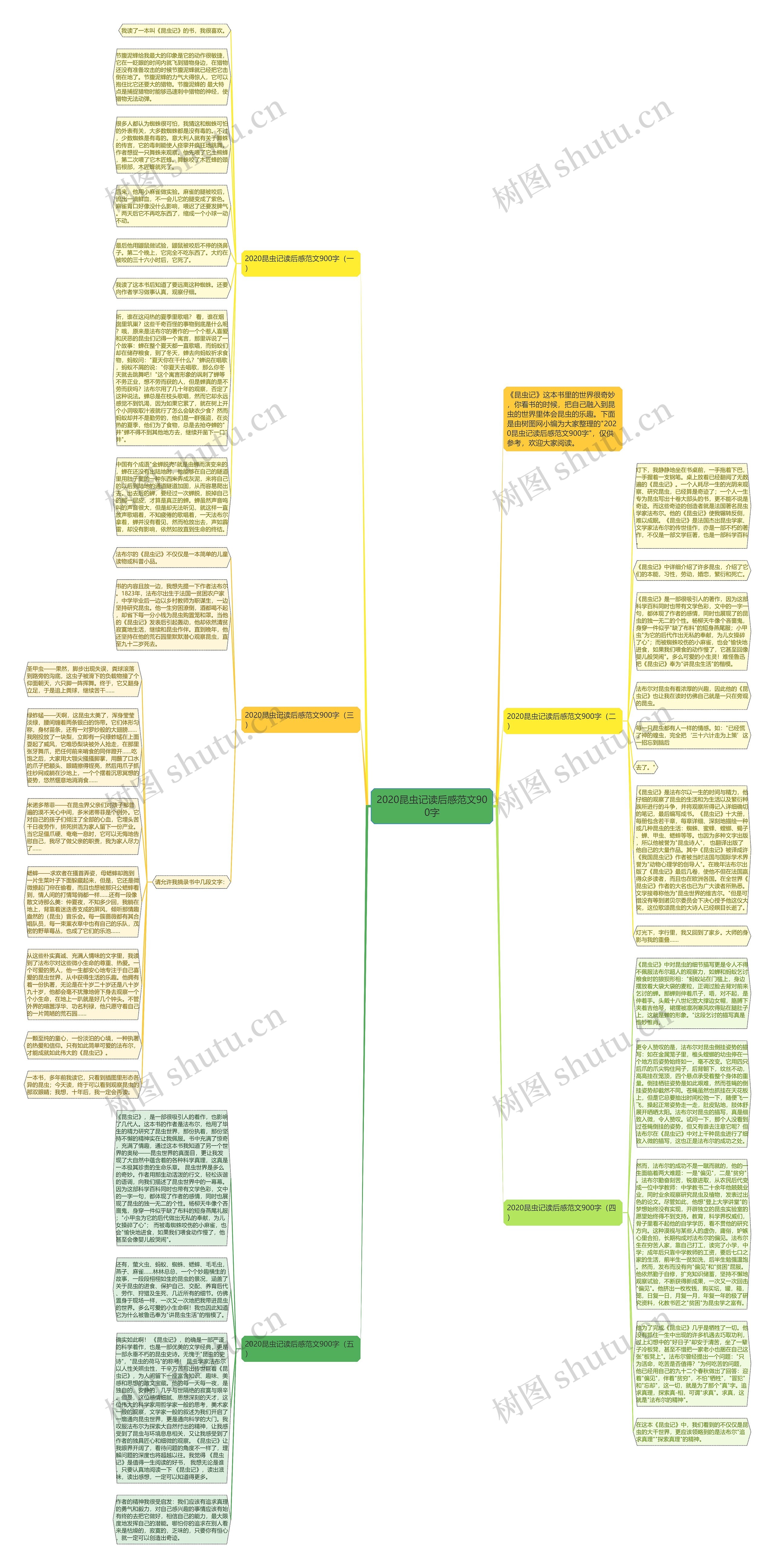 2020昆虫记读后感范文900字思维导图