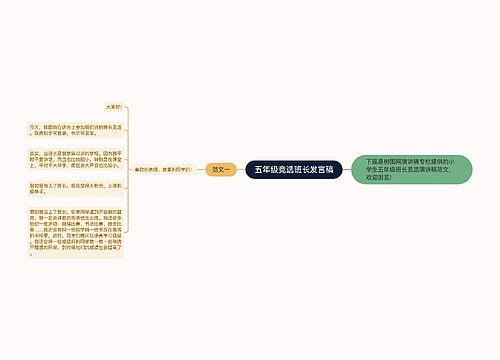 五年级竞选班长发言稿