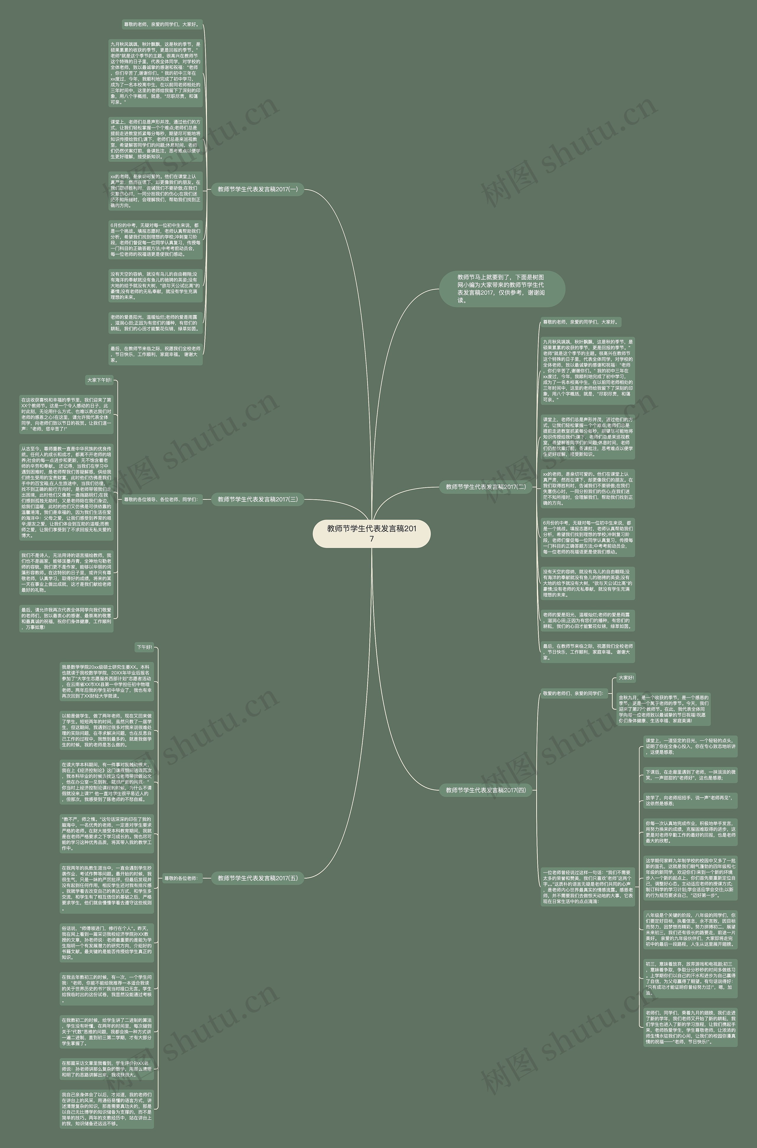 教师节学生代表发言稿2017思维导图