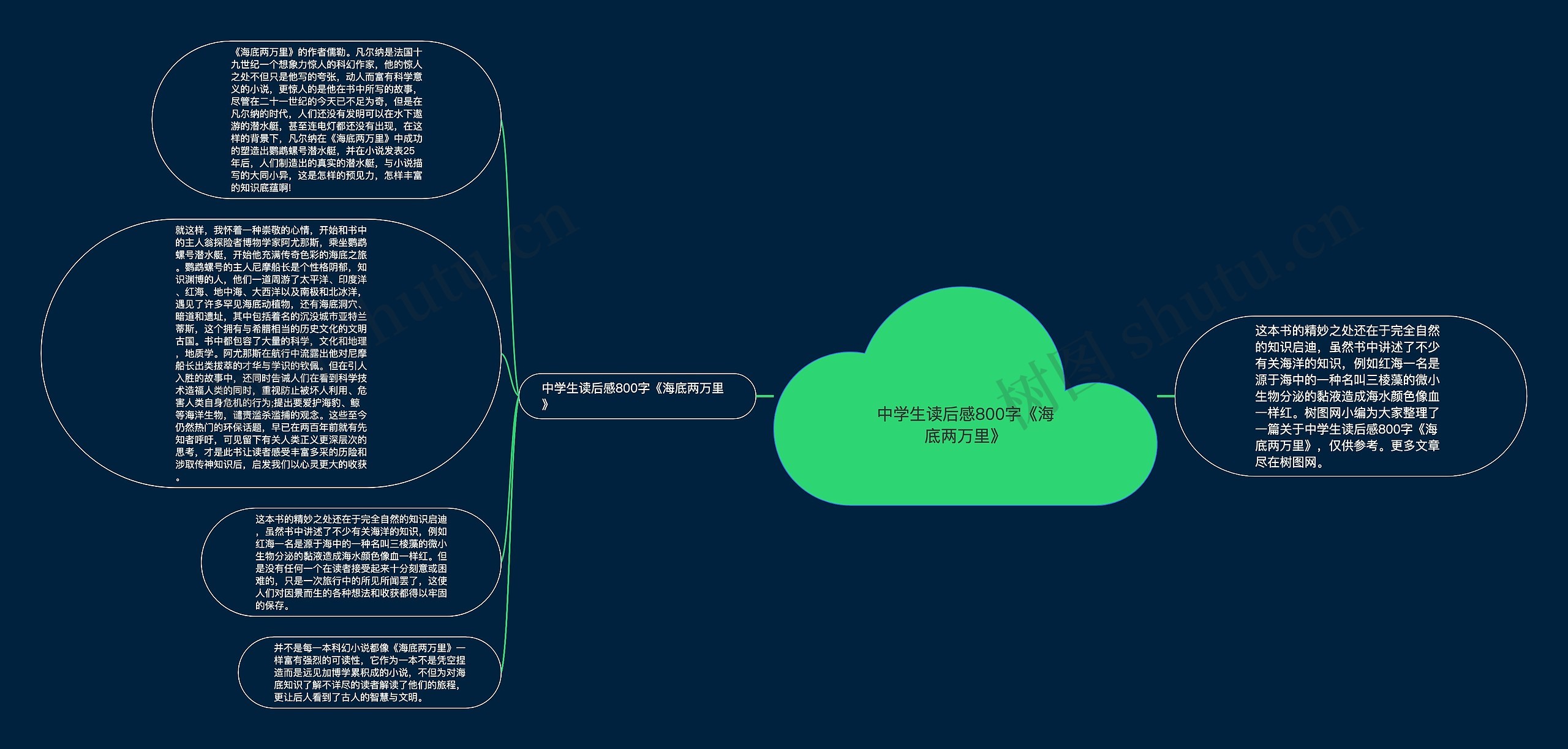 中学生读后感800字《海底两万里》思维导图