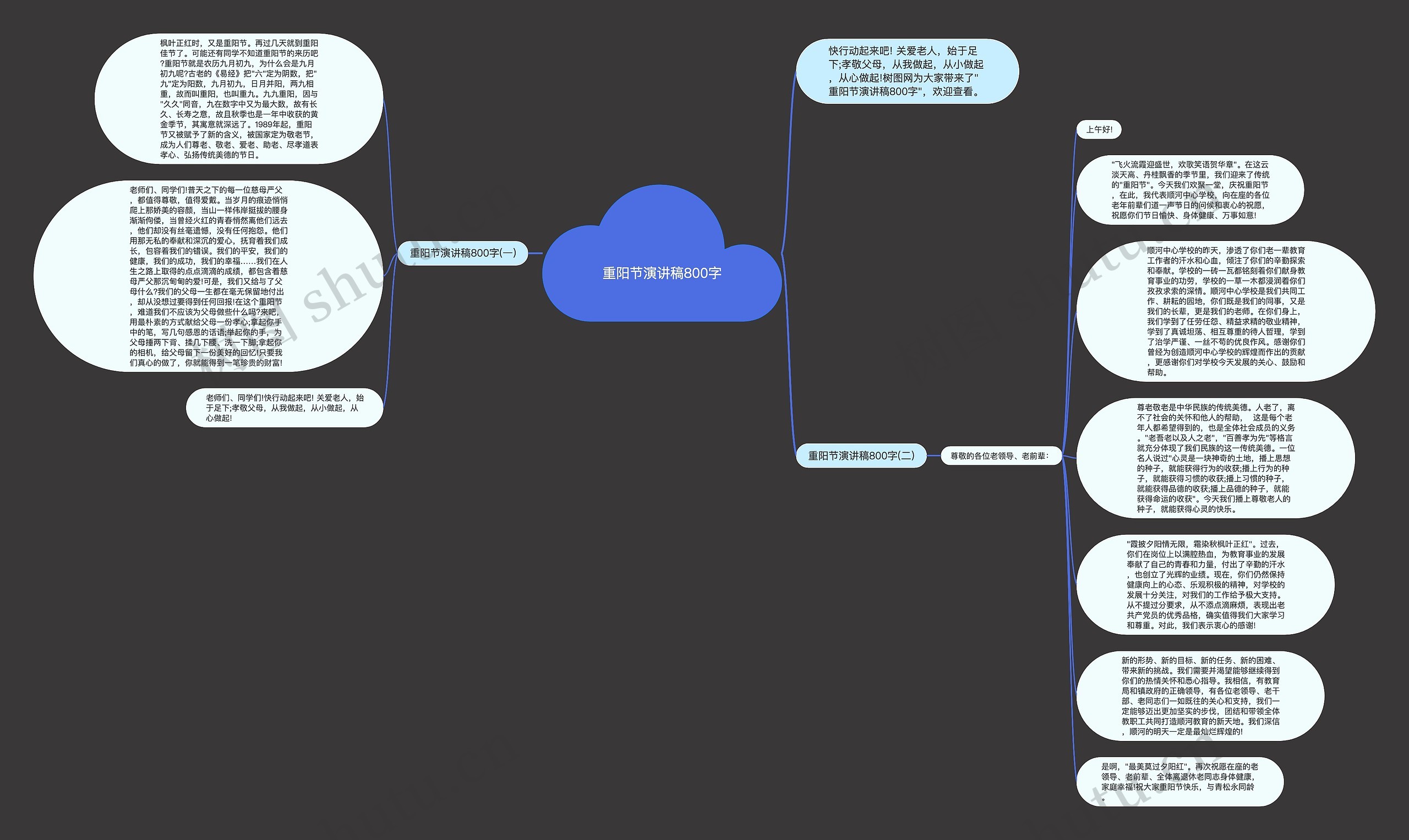 重阳节演讲稿800字思维导图